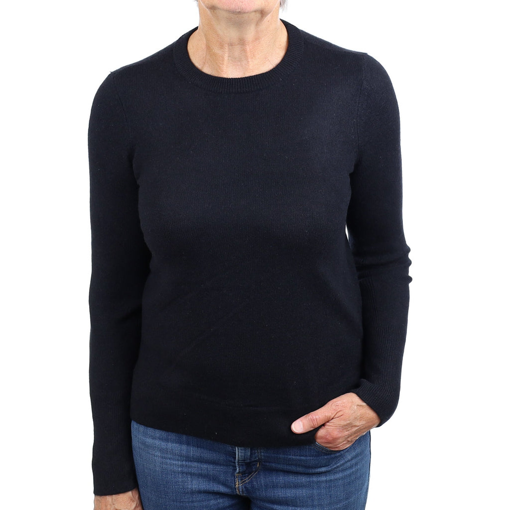 Black Cashmere Crew Neck Jumper Medium
