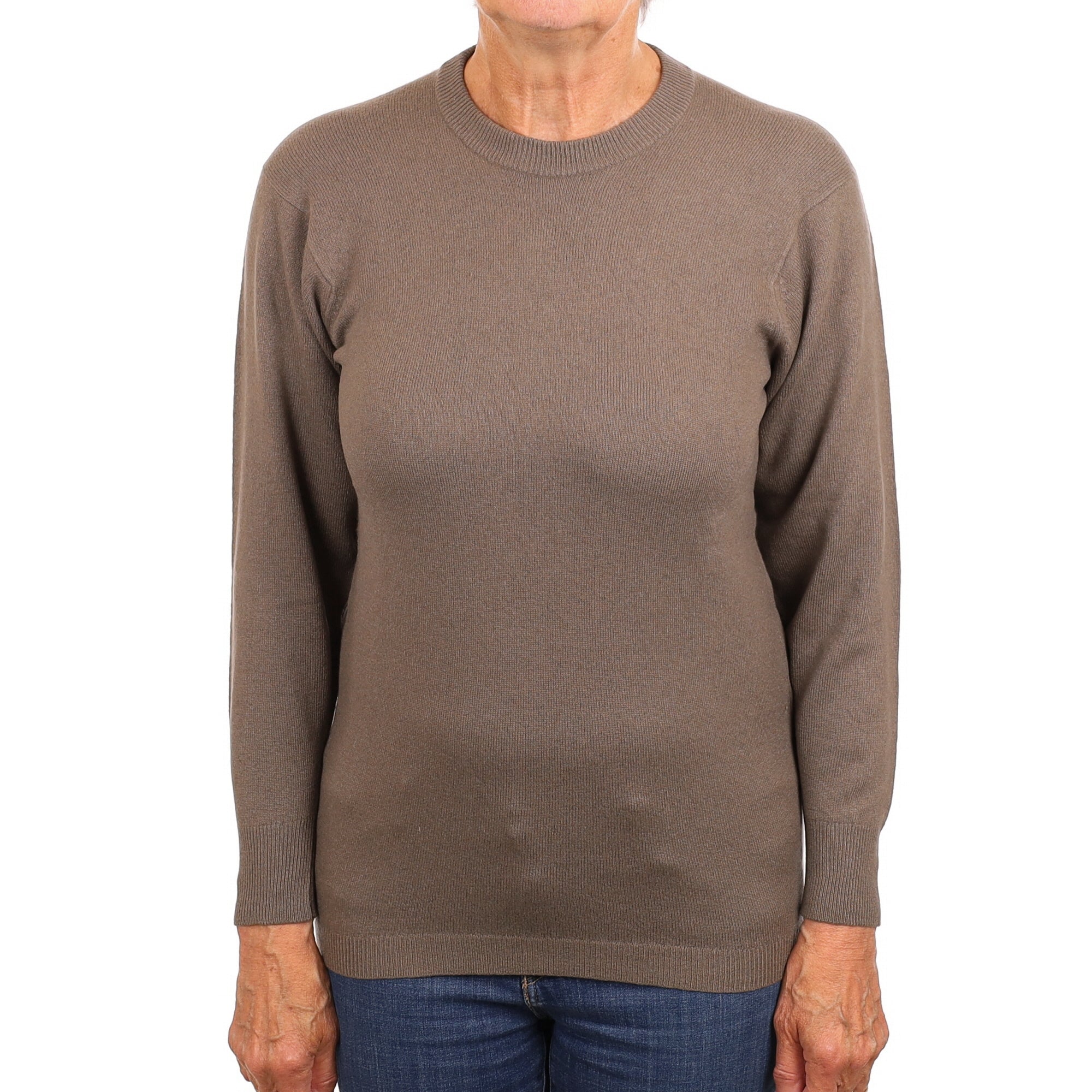 Jaeger Mocha Brown Cashmere Crew Neck Jumper Medium