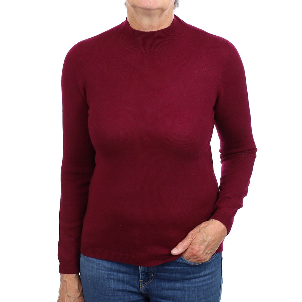Mulberry Purple Cashmere Turtle Neck Jumper Medium