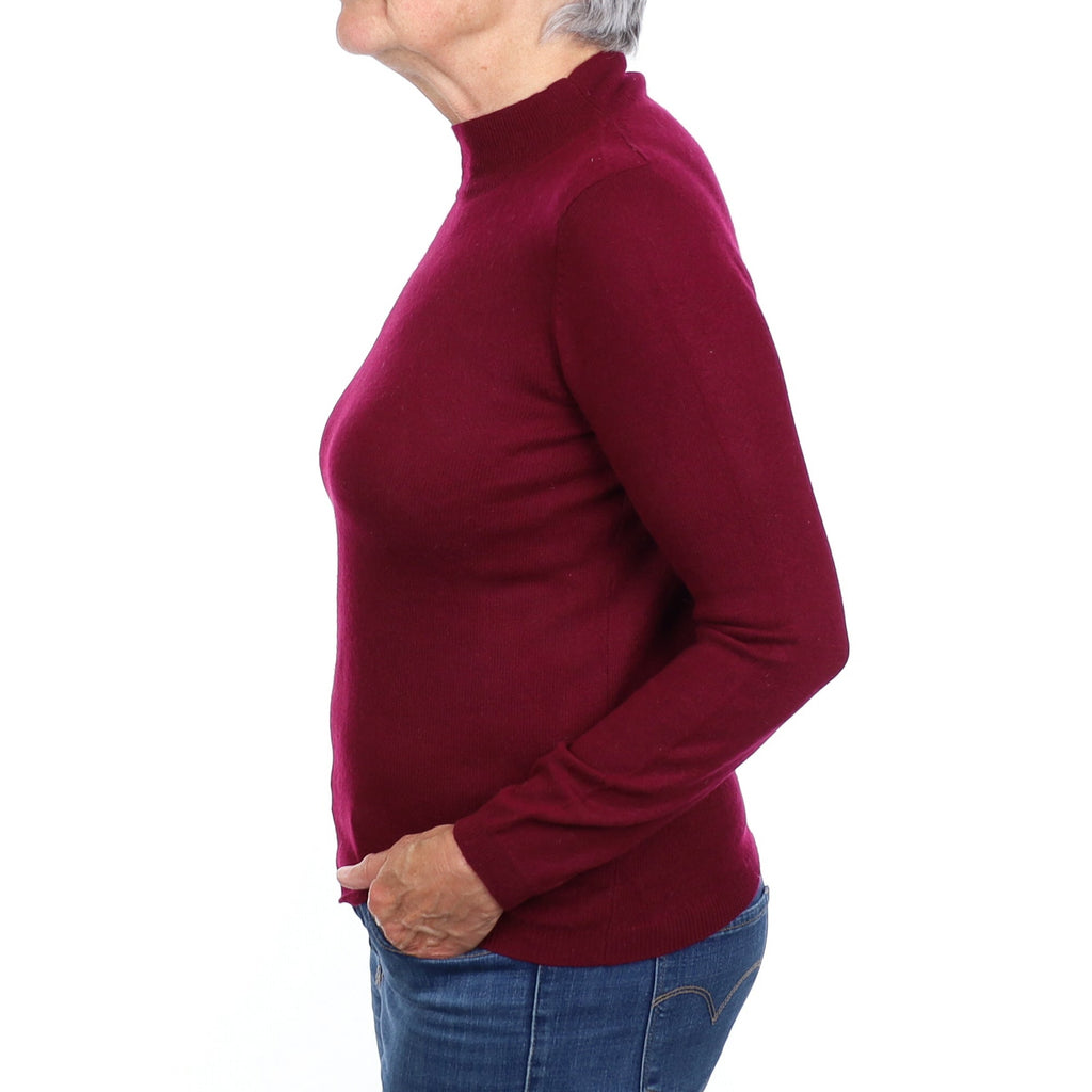 Mulberry Purple Cashmere Turtle Neck Jumper Medium