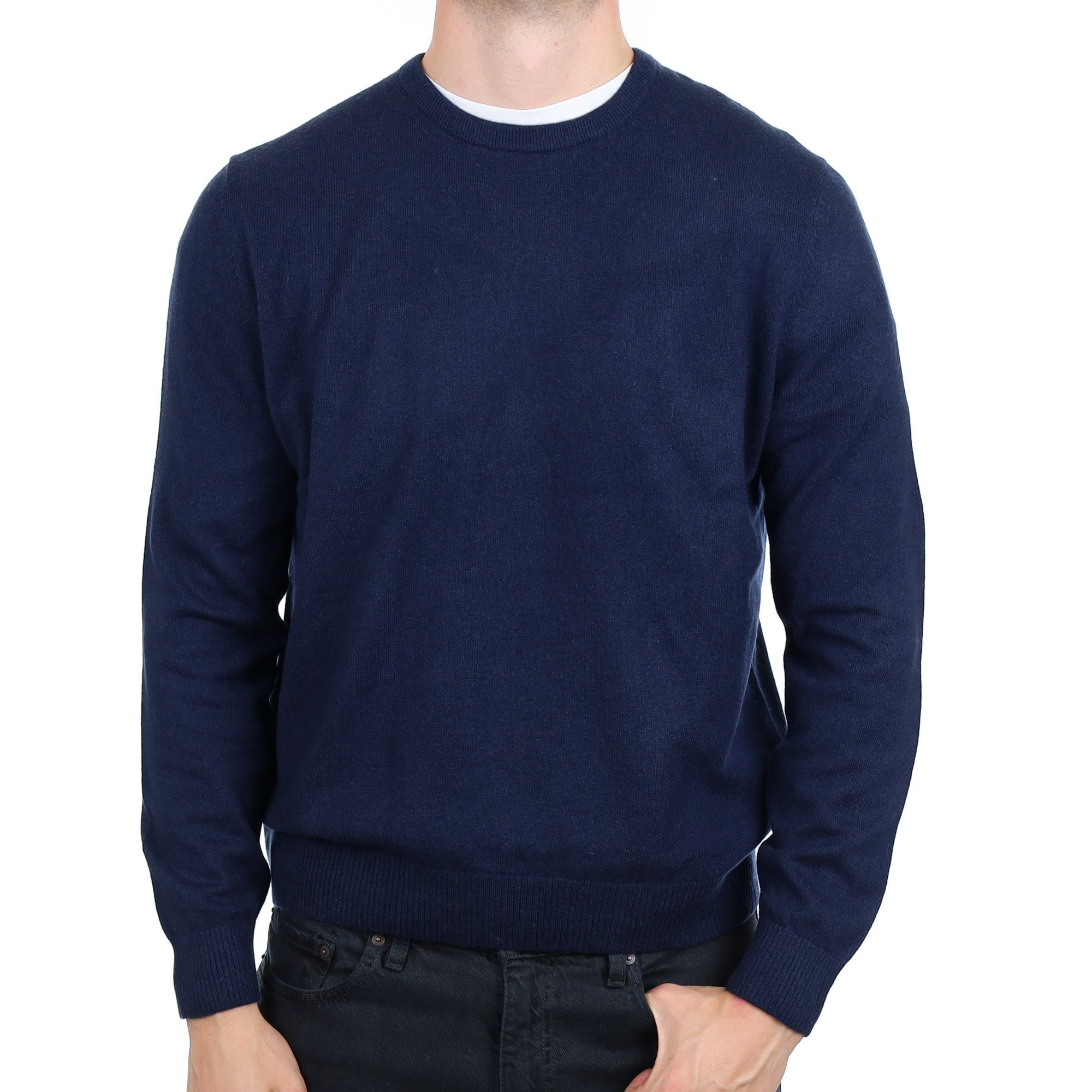 Men's Navy Cashmere Crew Neck Jumper XL