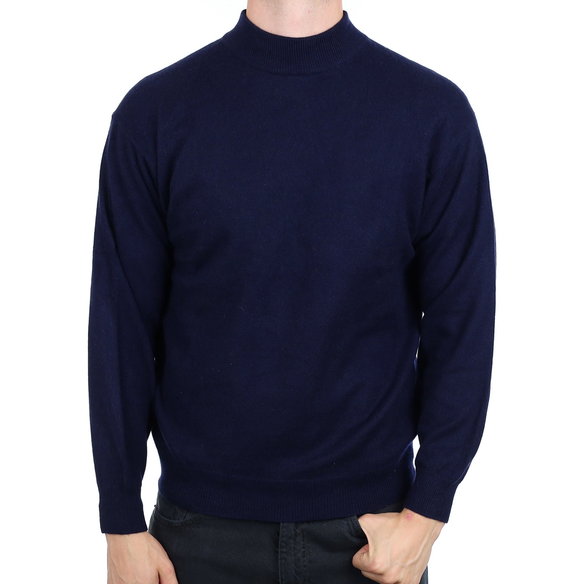 Men's Navy Cashmere Turtle Neck Jumper XL