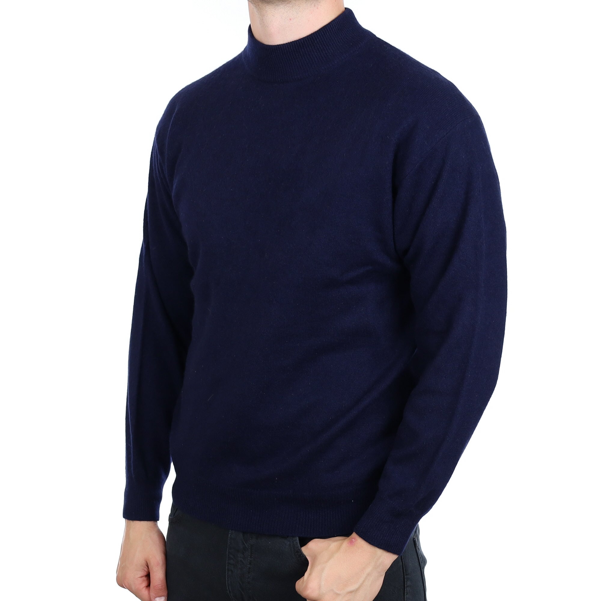 Men's Navy Cashmere Turtle Neck Jumper XL