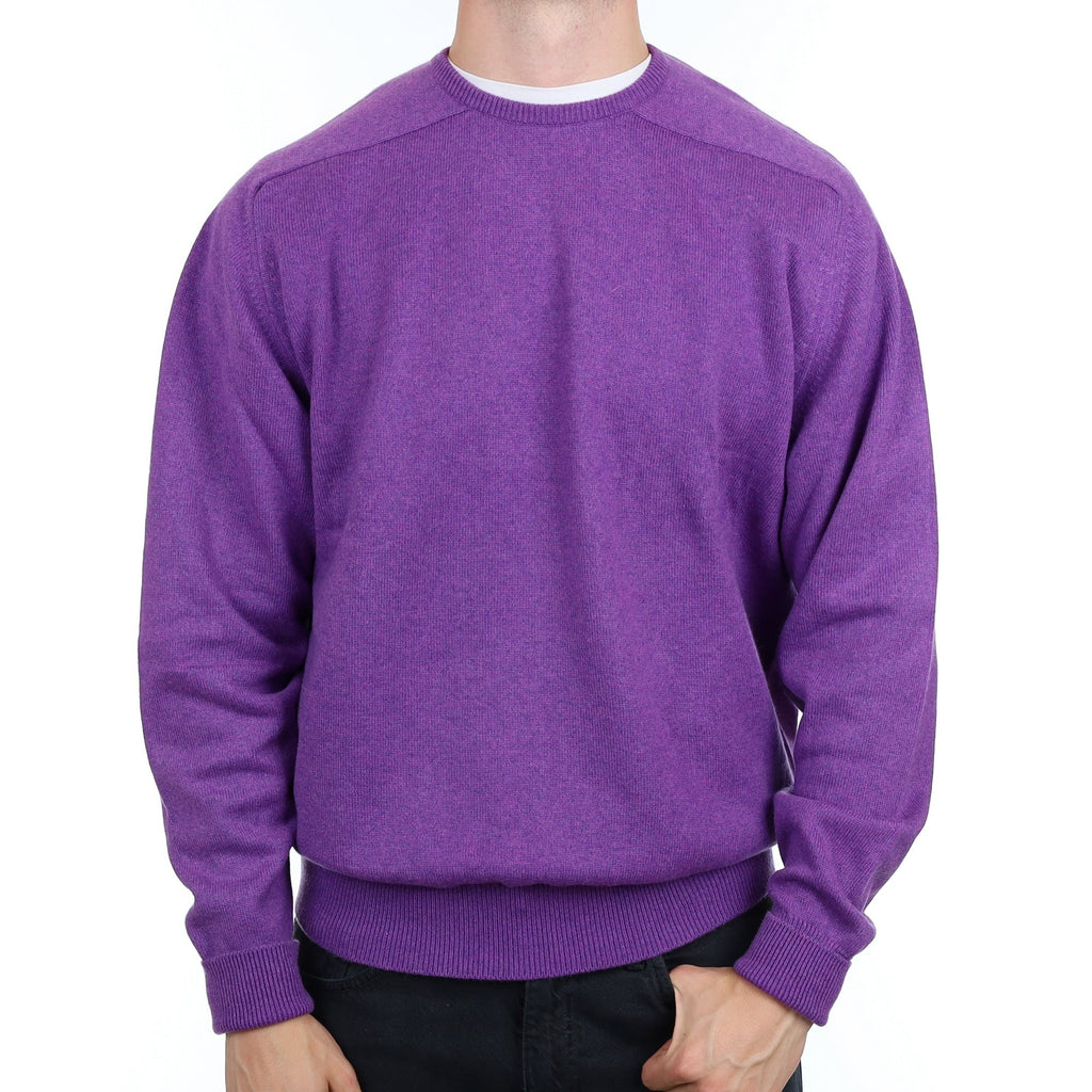 Men's Scottish Violet Purple Cashmere Crew Neck Jumper XXL