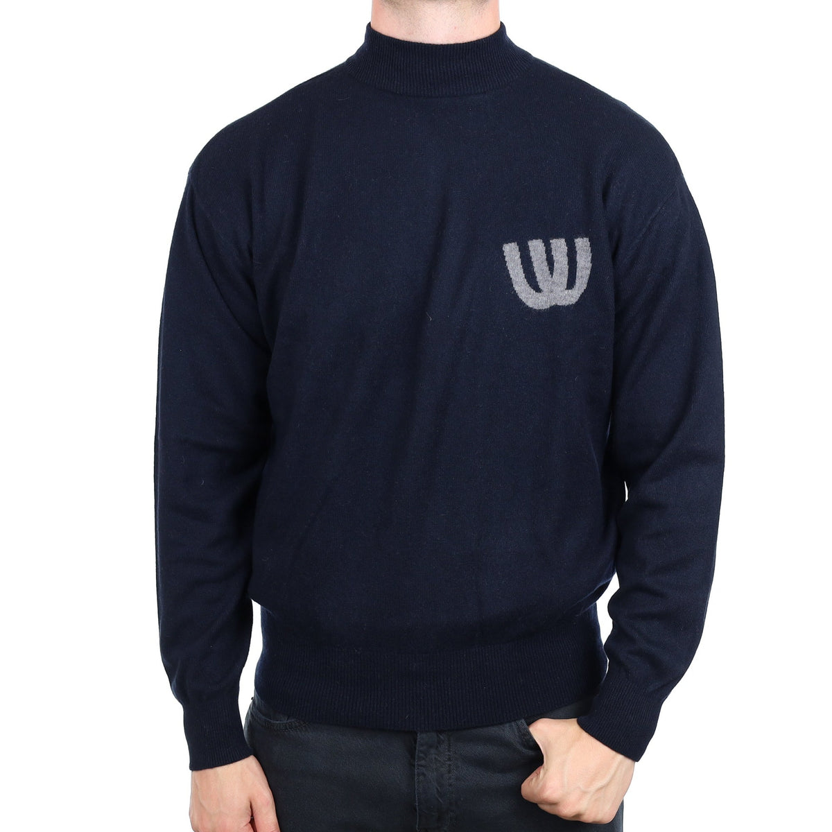 Men's Navy Cashmere Turtle Neck Jumper XXL