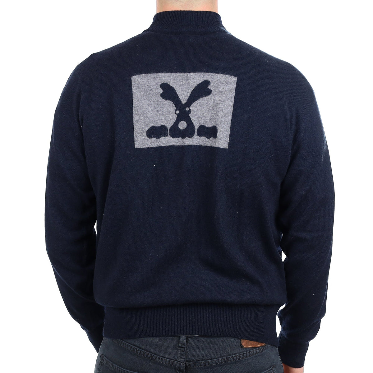 Men's Navy Cashmere Turtle Neck Jumper XXL