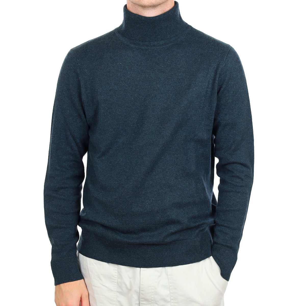 Men's Deep Green Cashmere Crew Neck Jumper Large