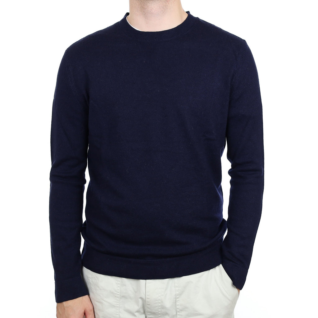 Men's Navy Cashmere Crew Neck Jumper Large