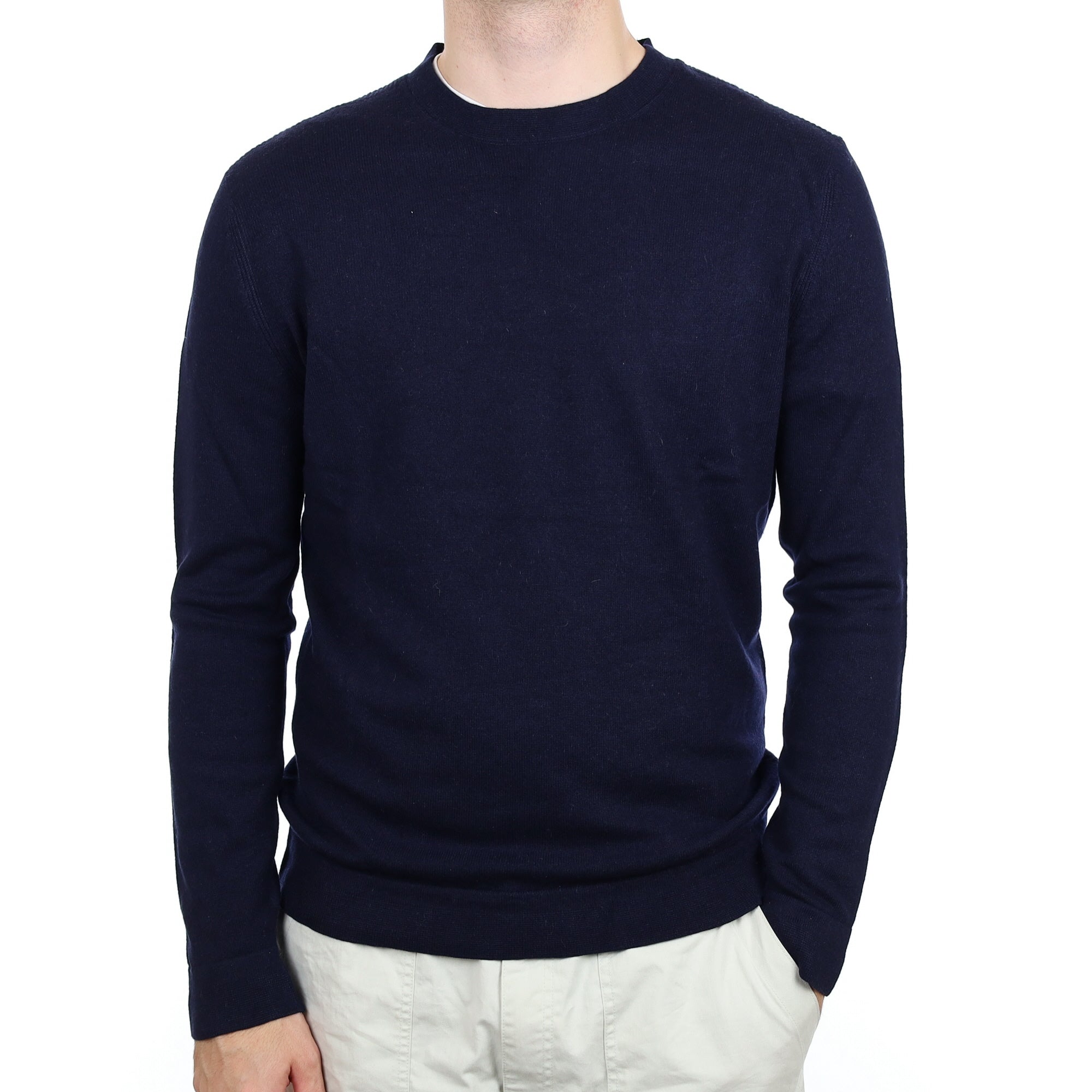 Men's Navy Cashmere Crew Neck Jumper Large