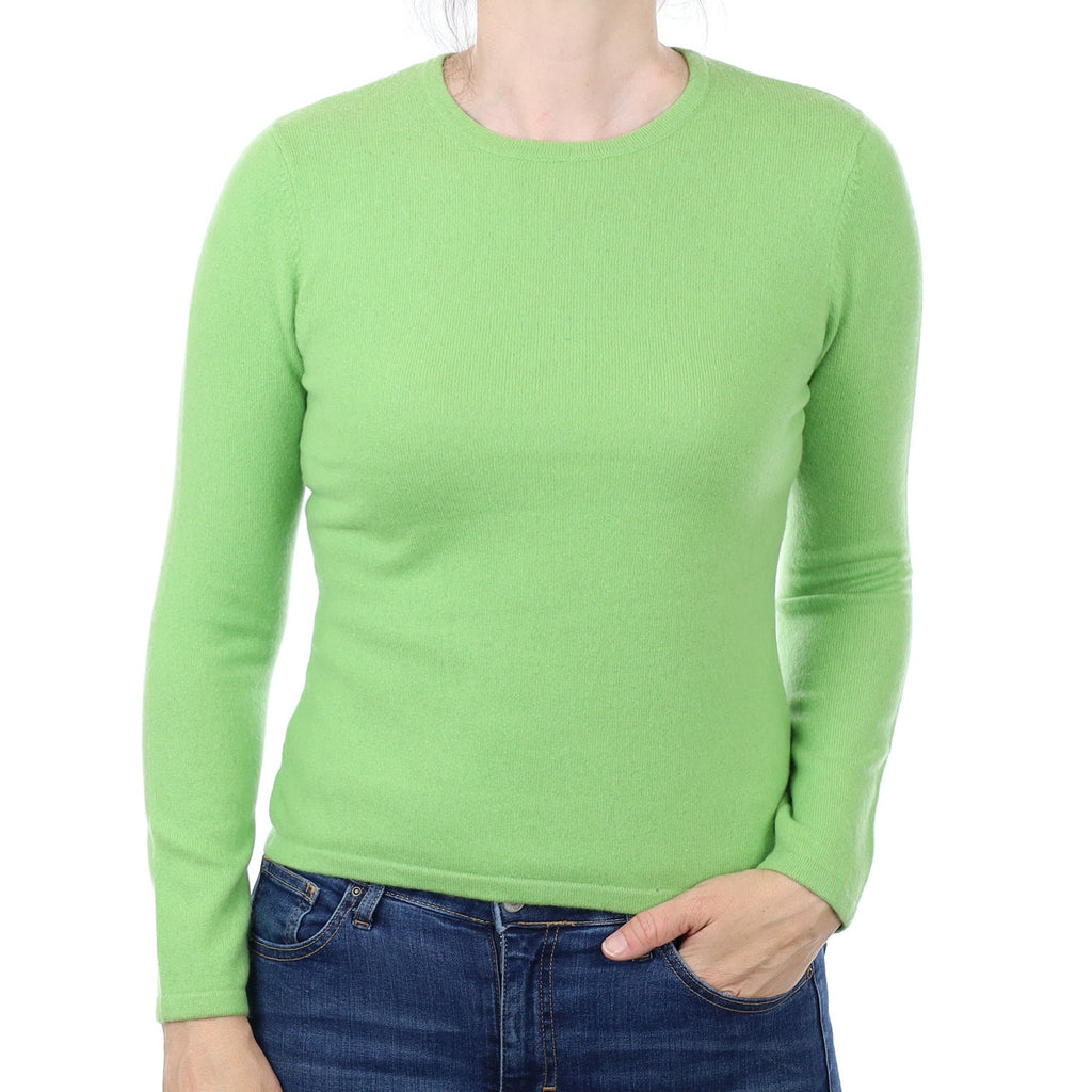 Lime Green Cashmere Crew Neck Jumper Small