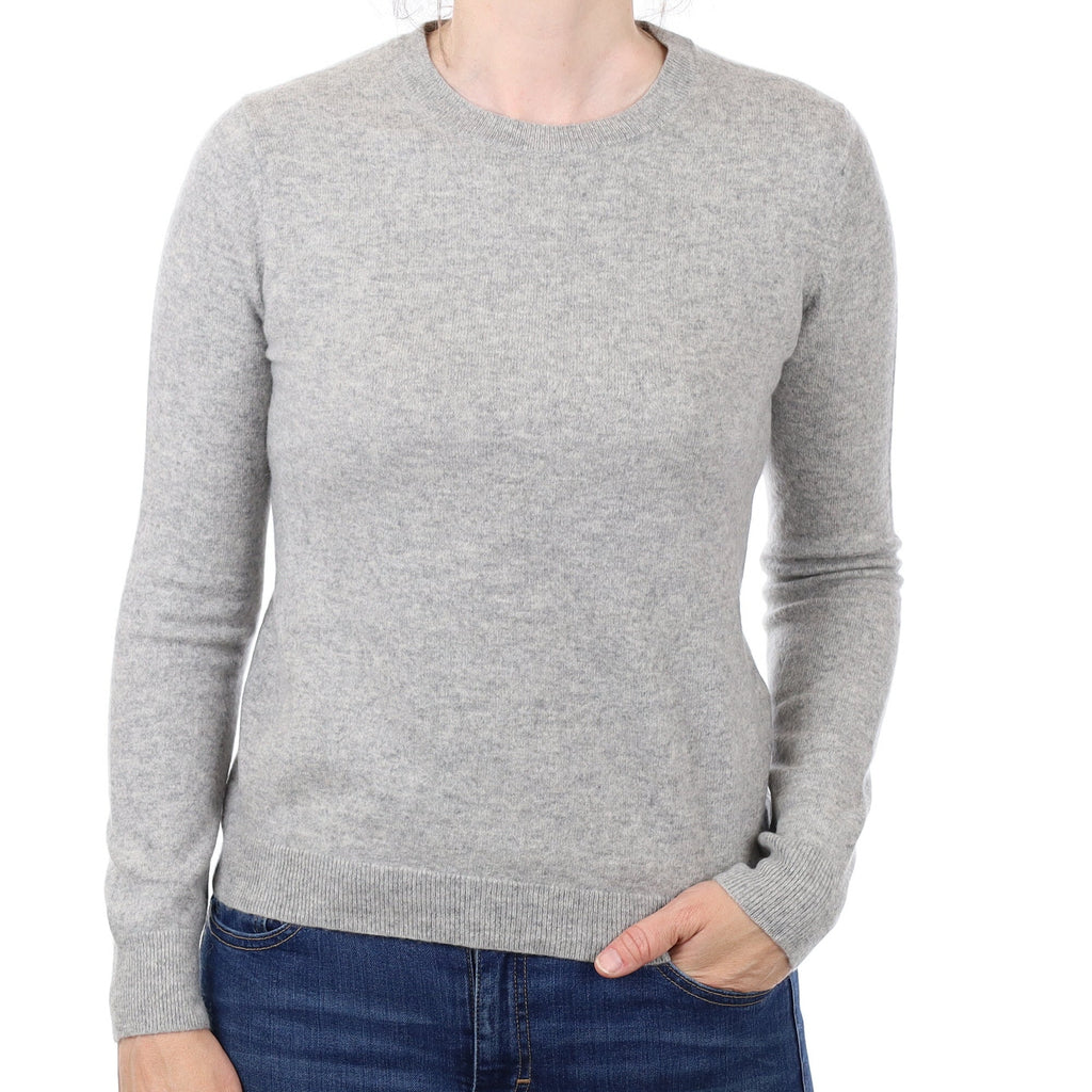 Smoke Grey Cashmere Crew Neck Jumper Small