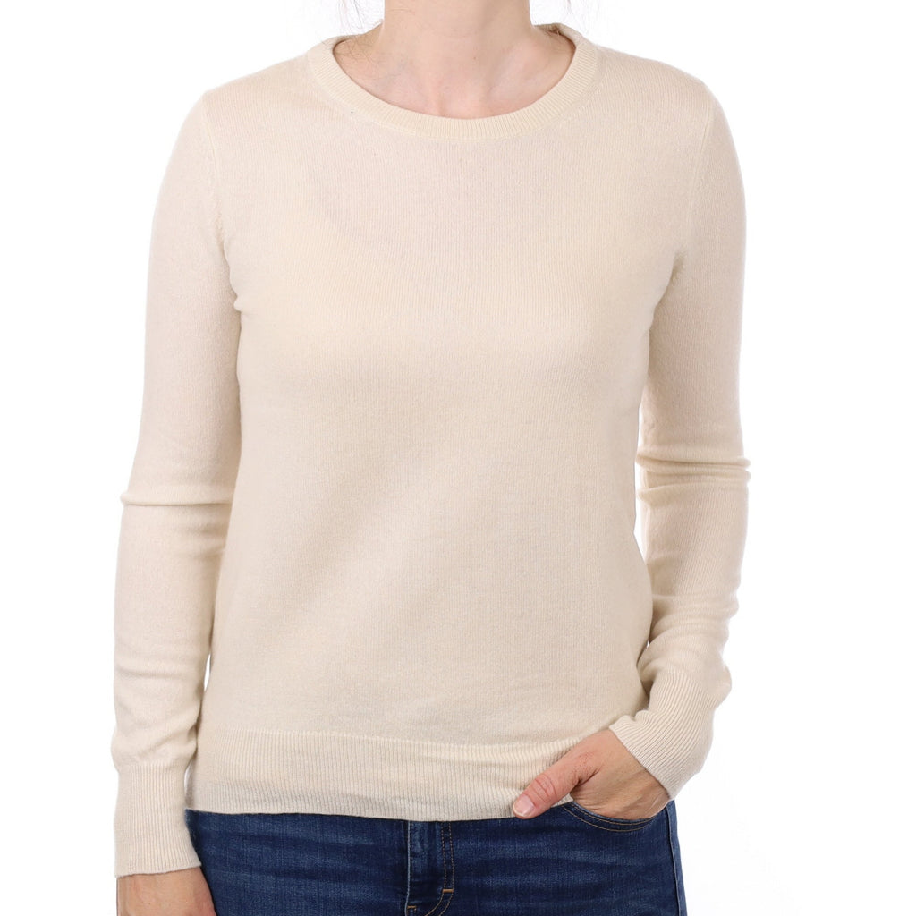 Antique Cream Cashmere Crew Neck Jumper Small