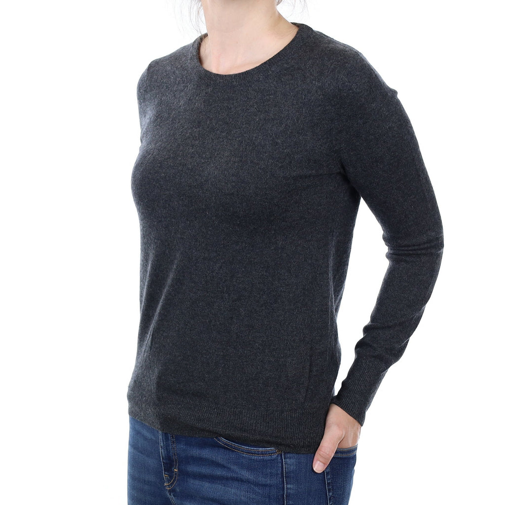Charcoal Grey Cashmere Crew Neck Jumper Small
