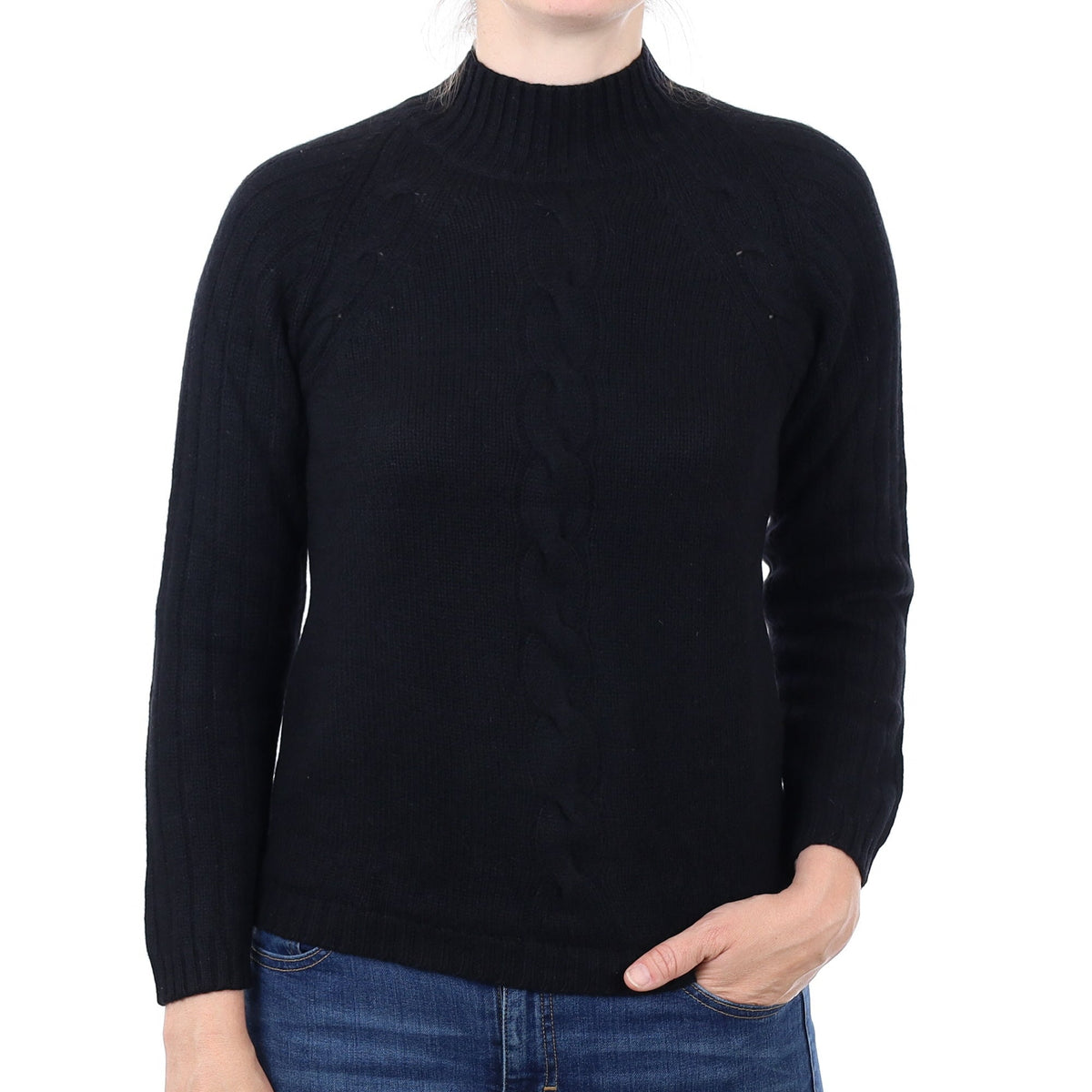 Black Chunky Cashmere Turtleneck Jumper Small
