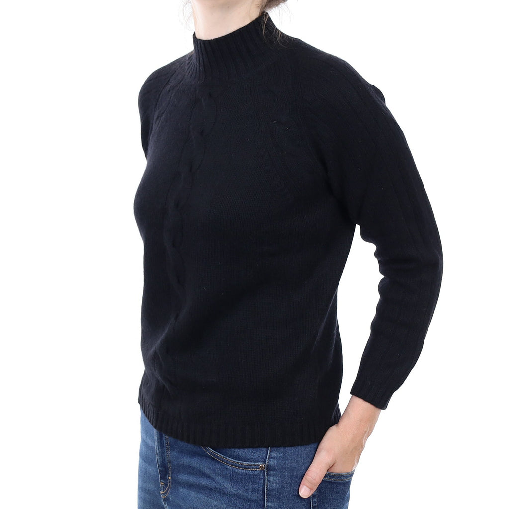 Black Chunky Cashmere Turtleneck Jumper Small