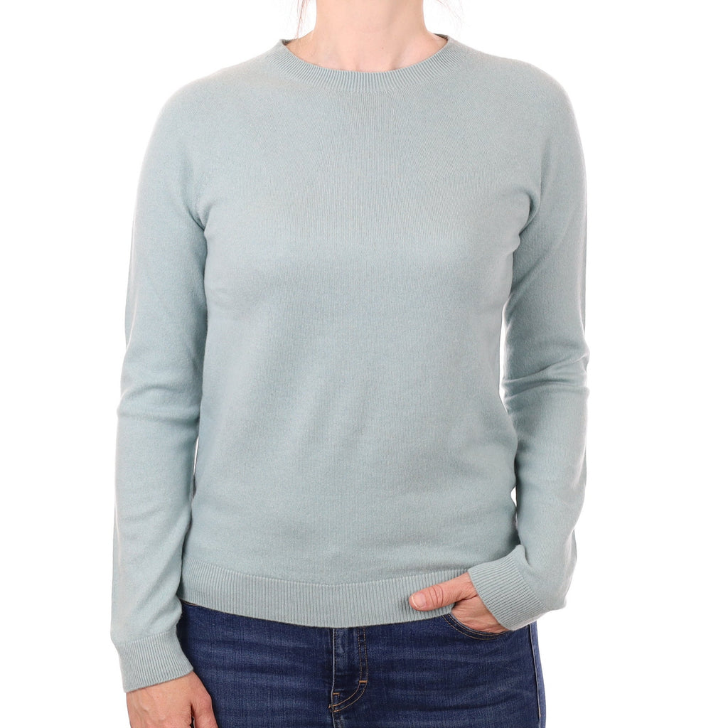 Duck Egg Cashmere Crew Neck Jumper Small