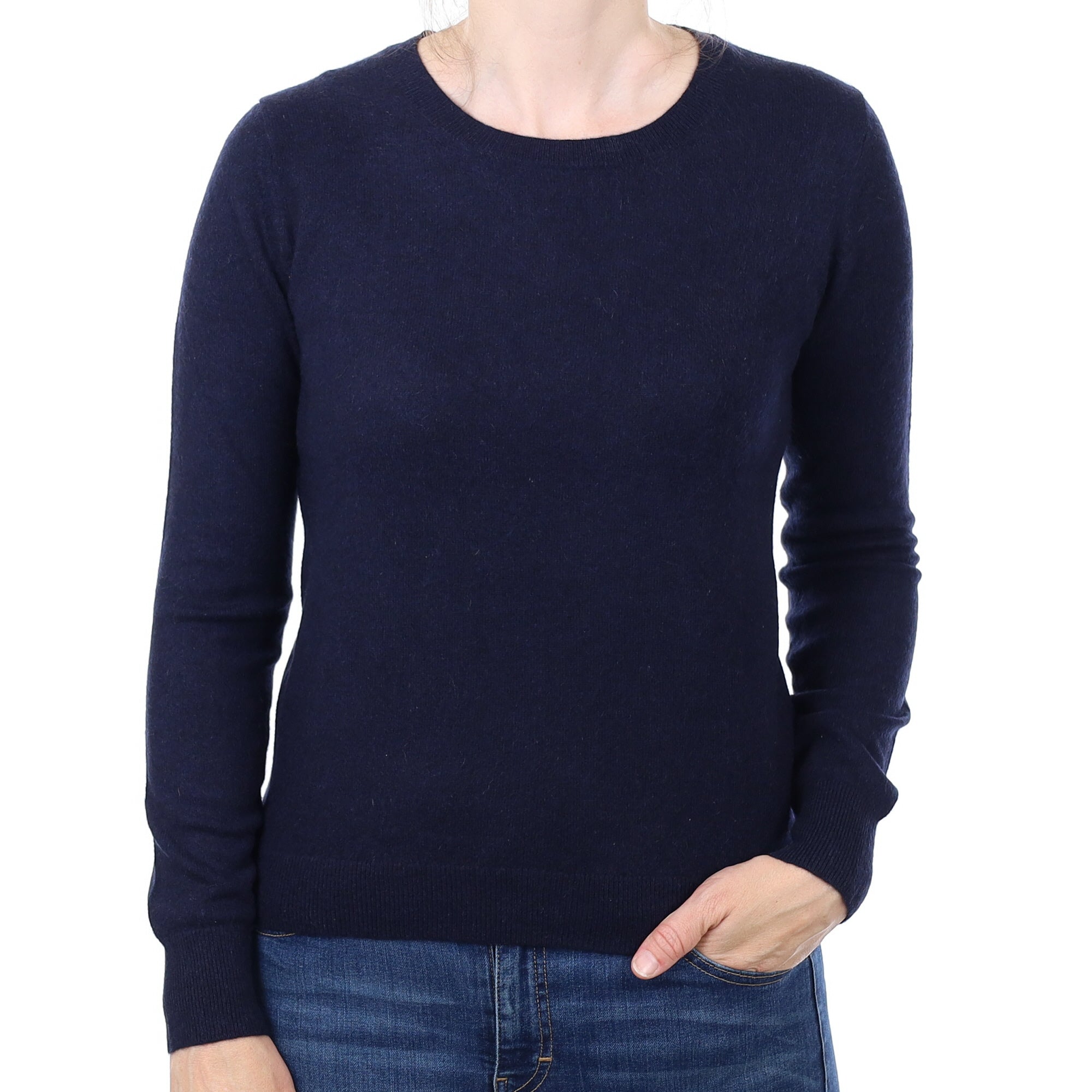 Navy Blue Cashmere Crew Neck Jumper Small