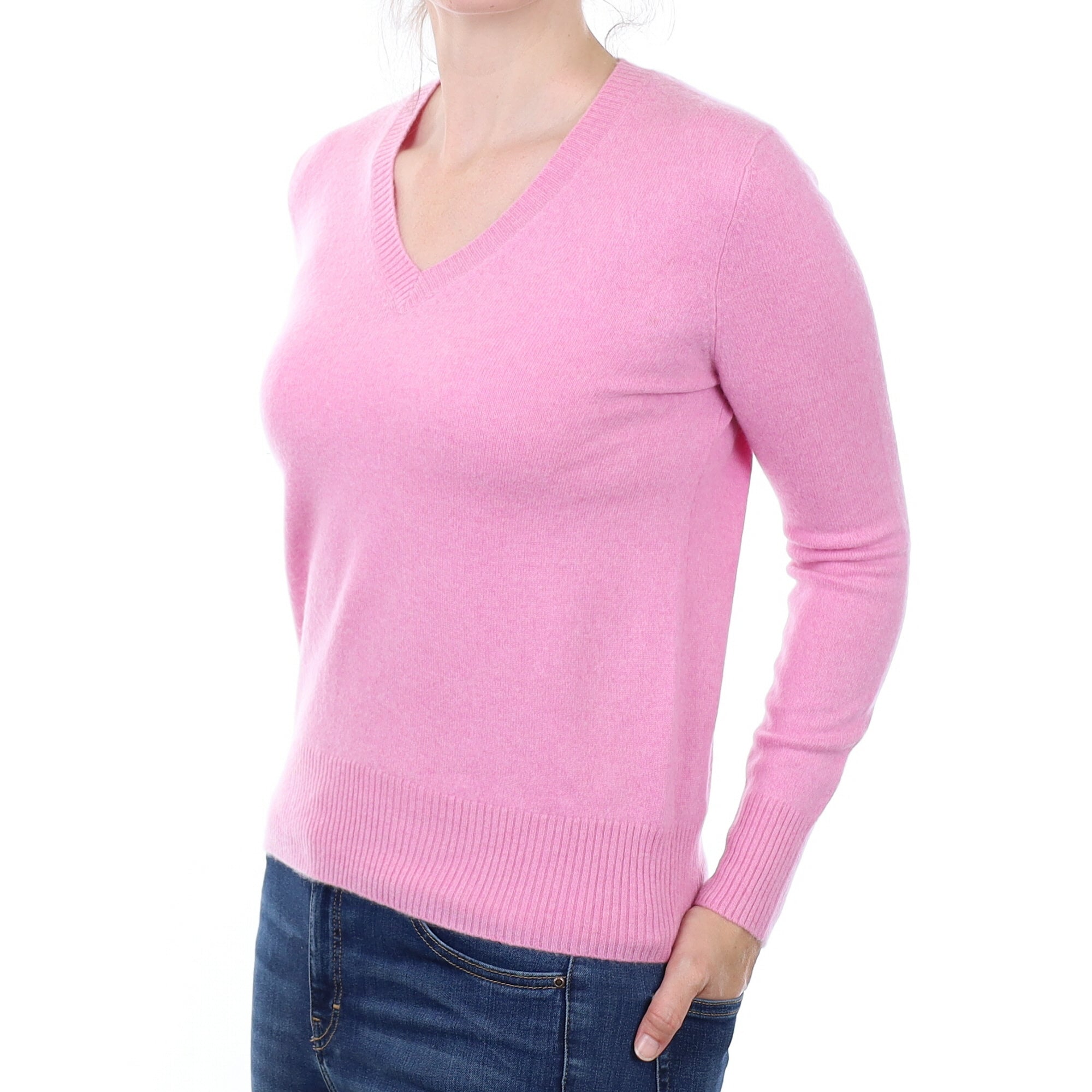 Sugar Mouse Pink Cashmere V Neck Jumper Small