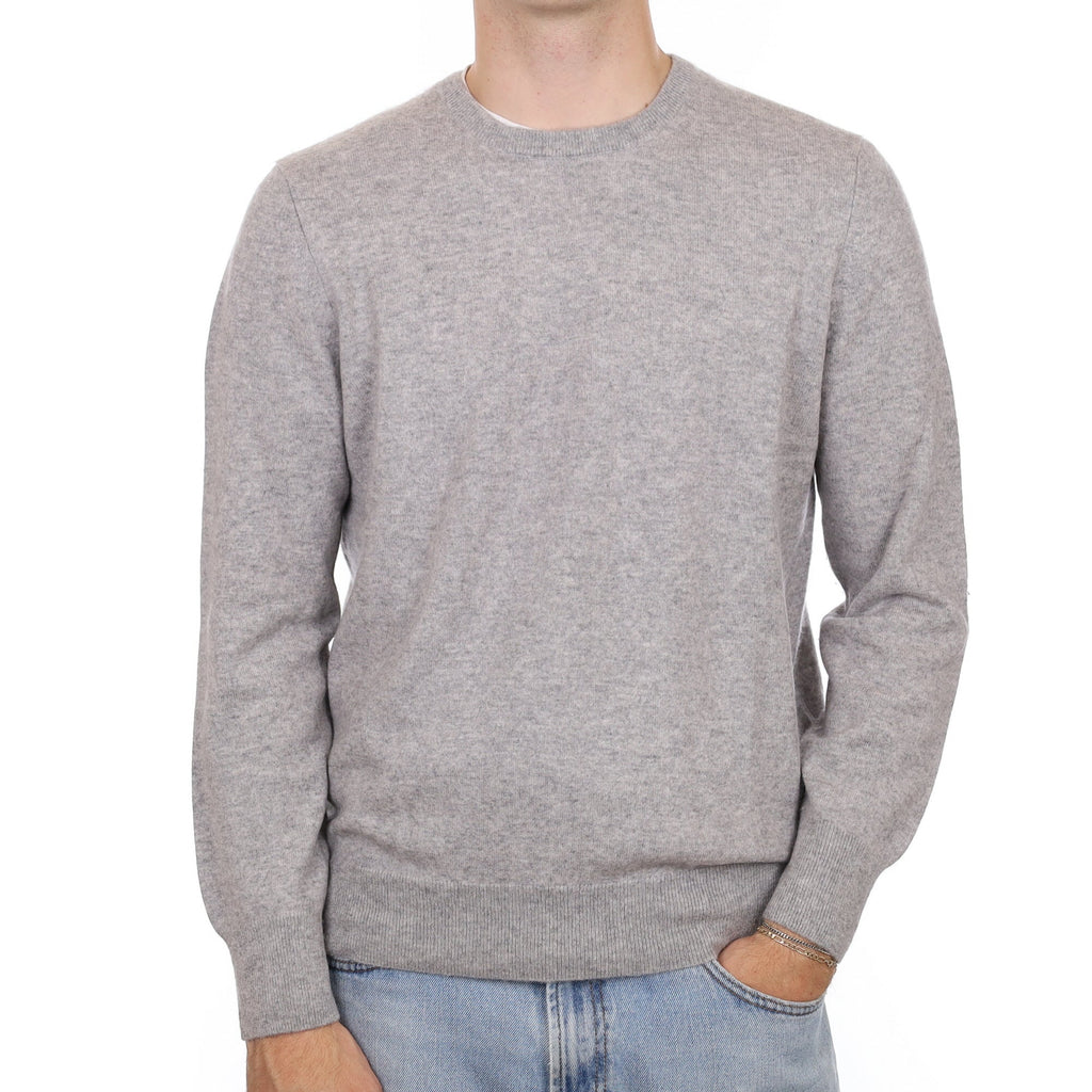 Men's Smoke Grey Cashmere Crew Neck Jumper Large