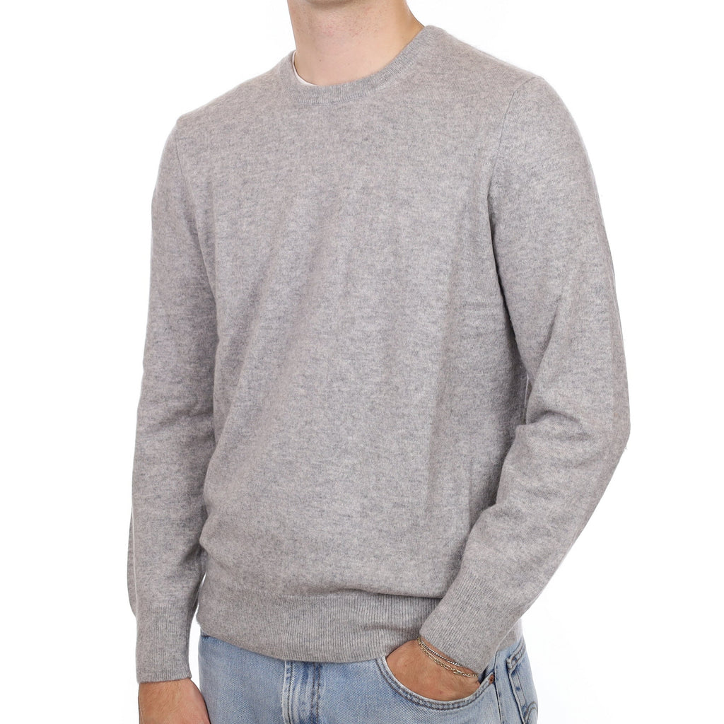 Men's Smoke Grey Cashmere Crew Neck Jumper Large