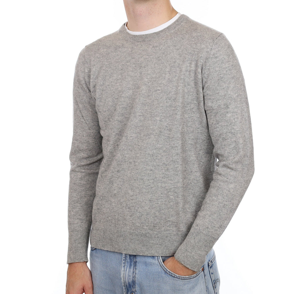 Men's Smoke Grey Cashmere Crew Neck Jumper Large