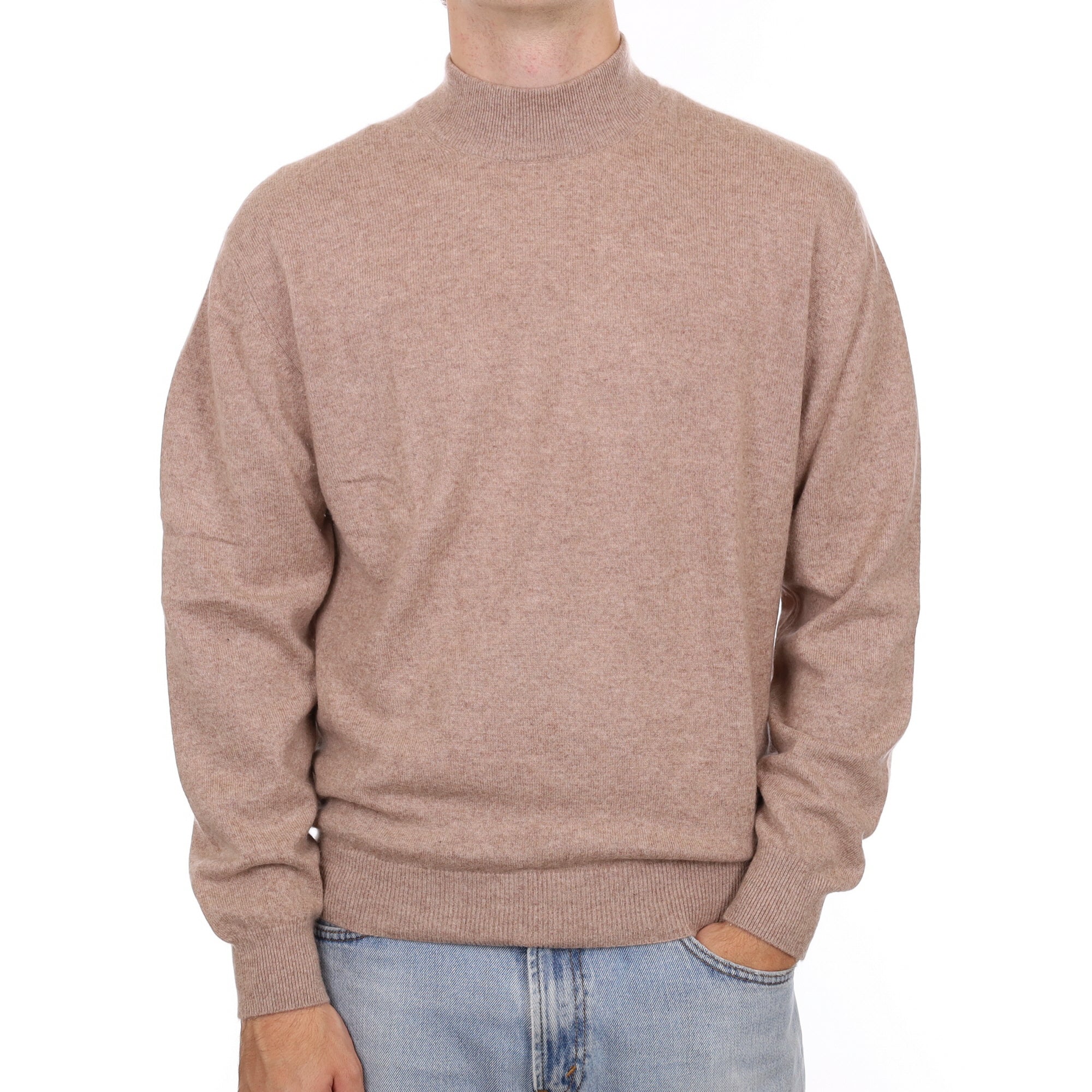 Men's Mink Cashmere Turtle Neck Jumper Large
