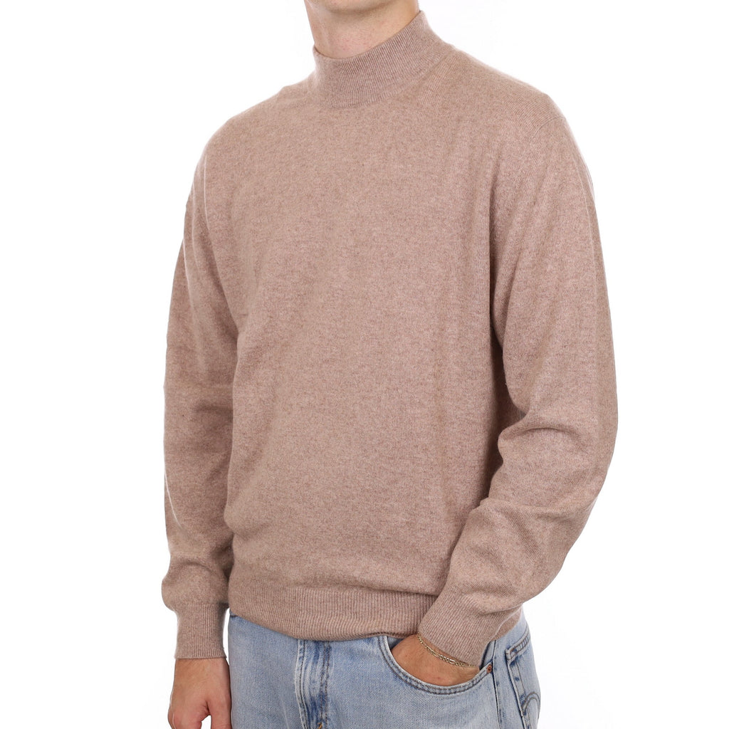 Men's Mink Cashmere Turtle Neck Jumper Large