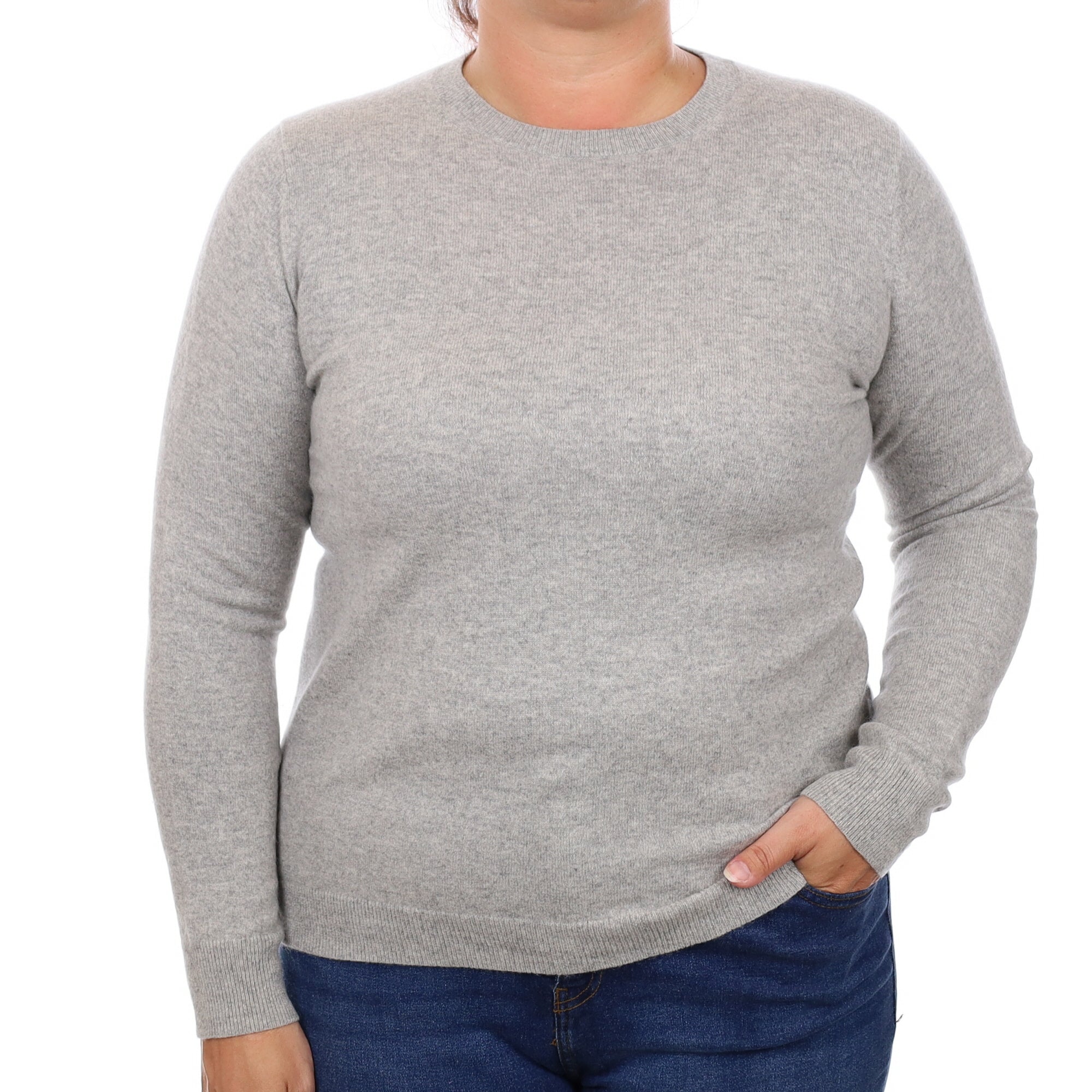 Smoke Grey Cashmere Crew Neck Jumper Large