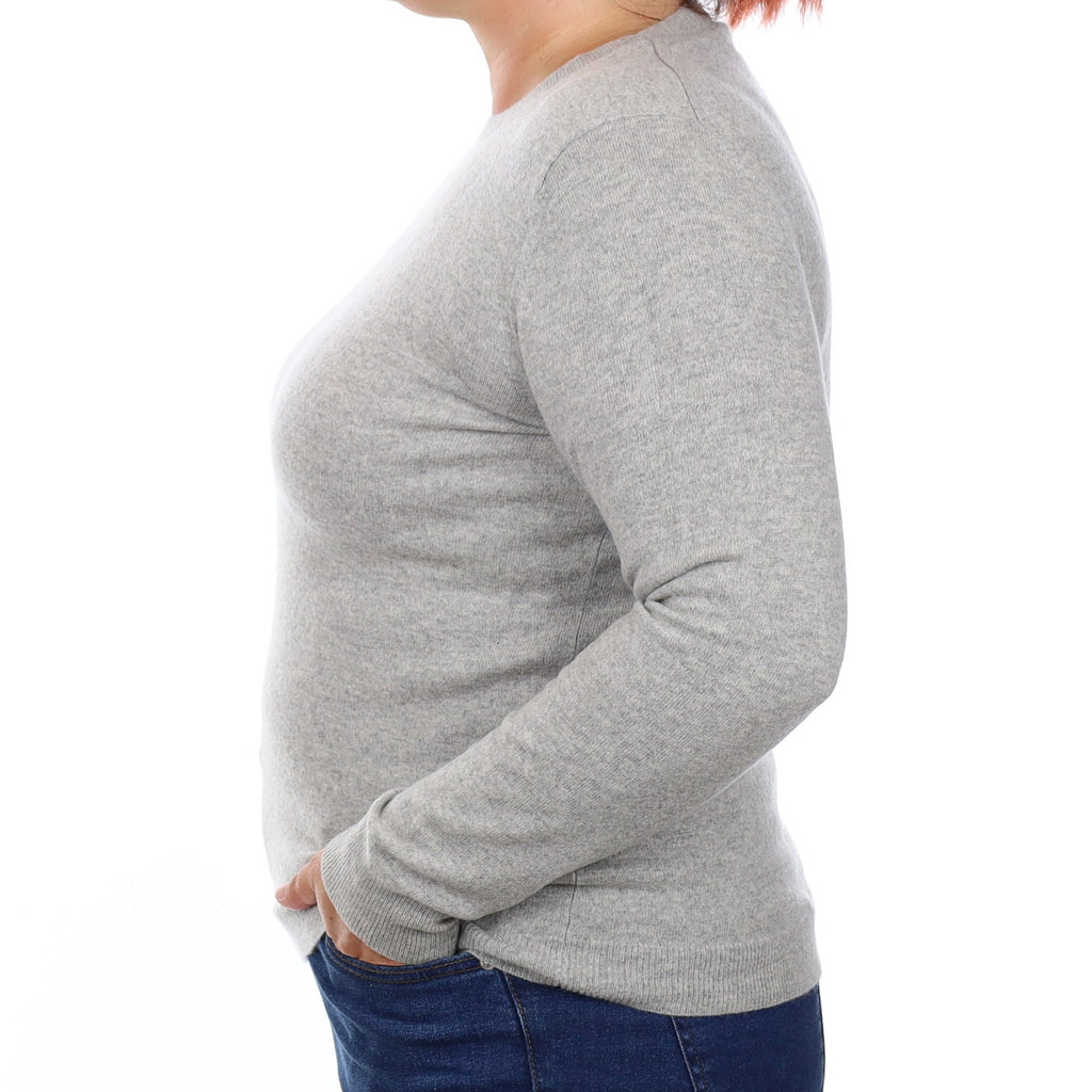 Smoke Grey Cashmere Crew Neck Jumper Large