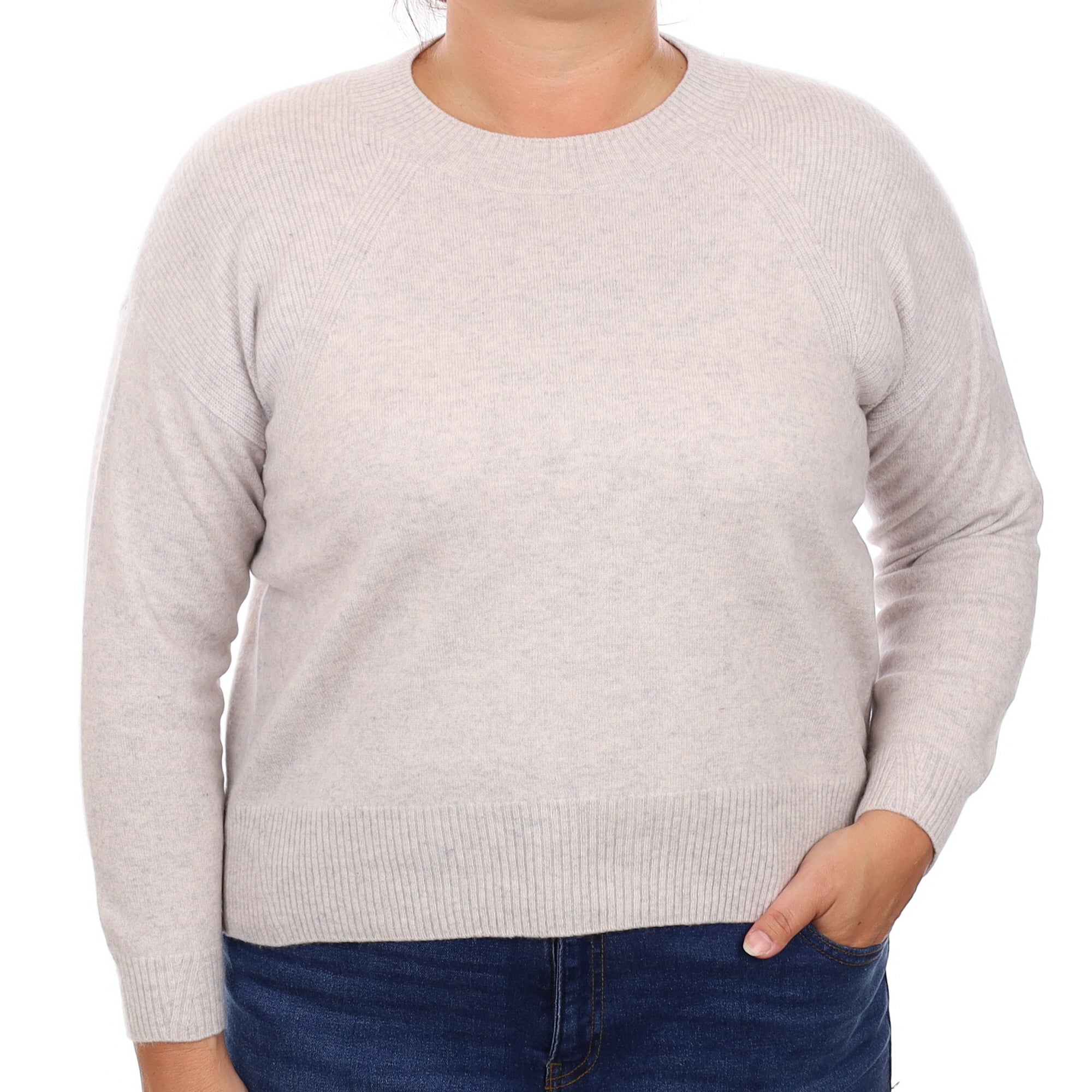 Frost Grey Cashmere Crew Neck Jumper Large