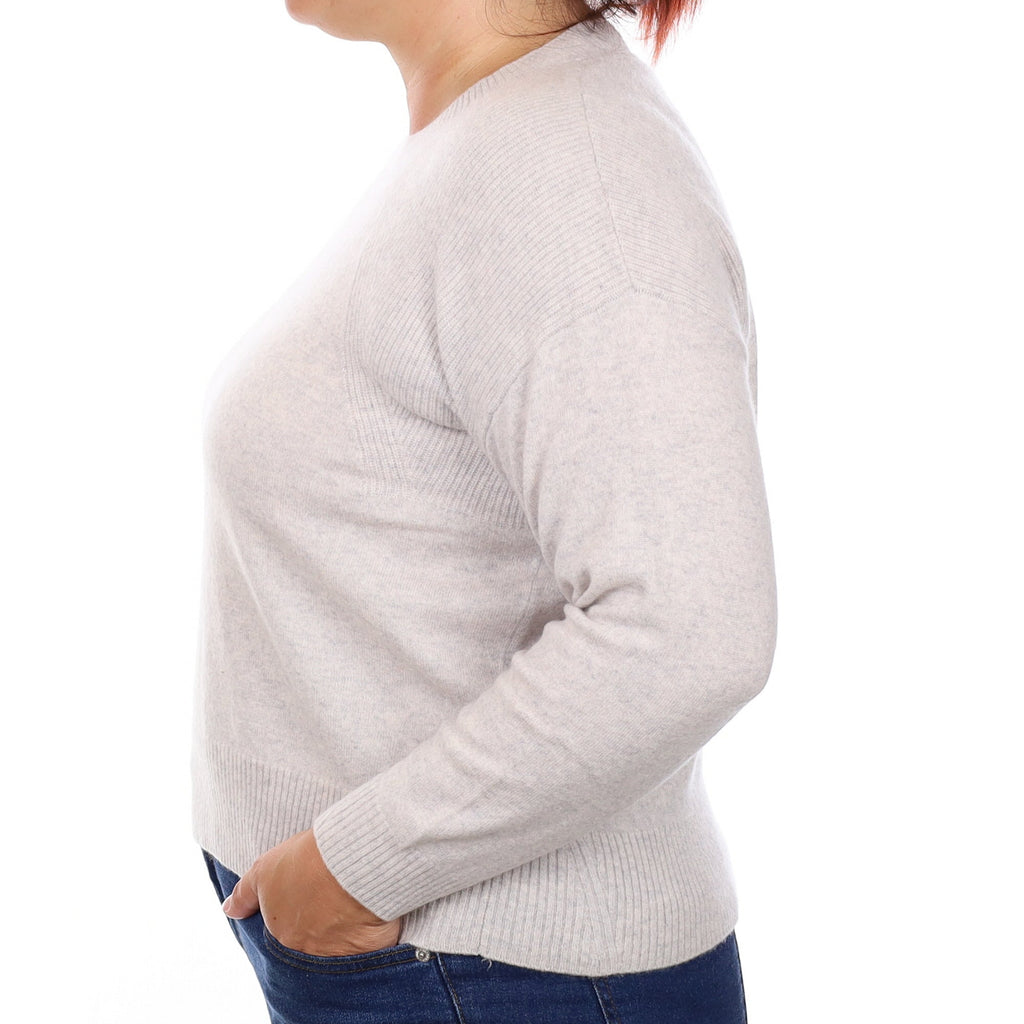Frost Grey Cashmere Crew Neck Jumper Large