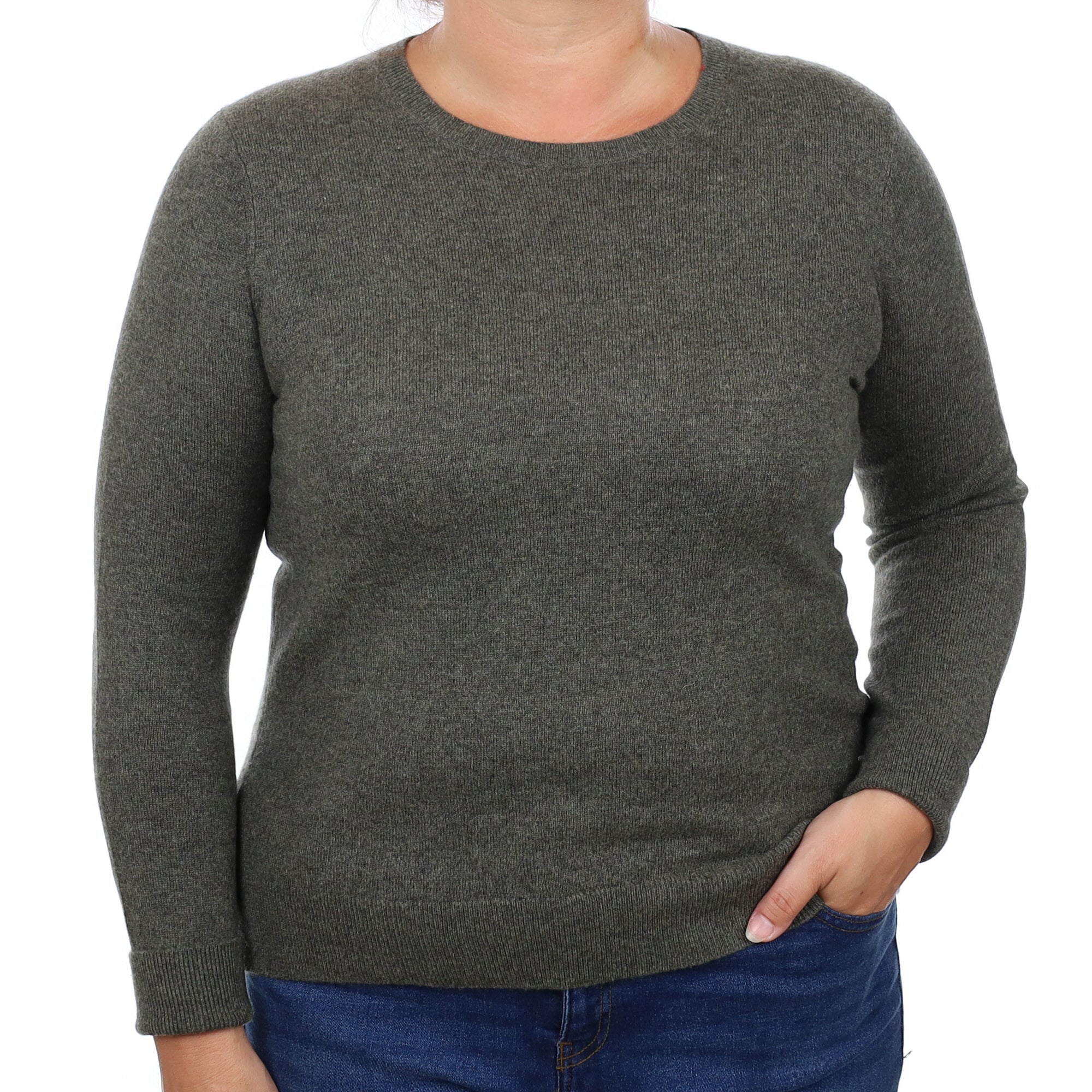 Everlane Moss Green Cashmere Crew Neck Jumper Large
