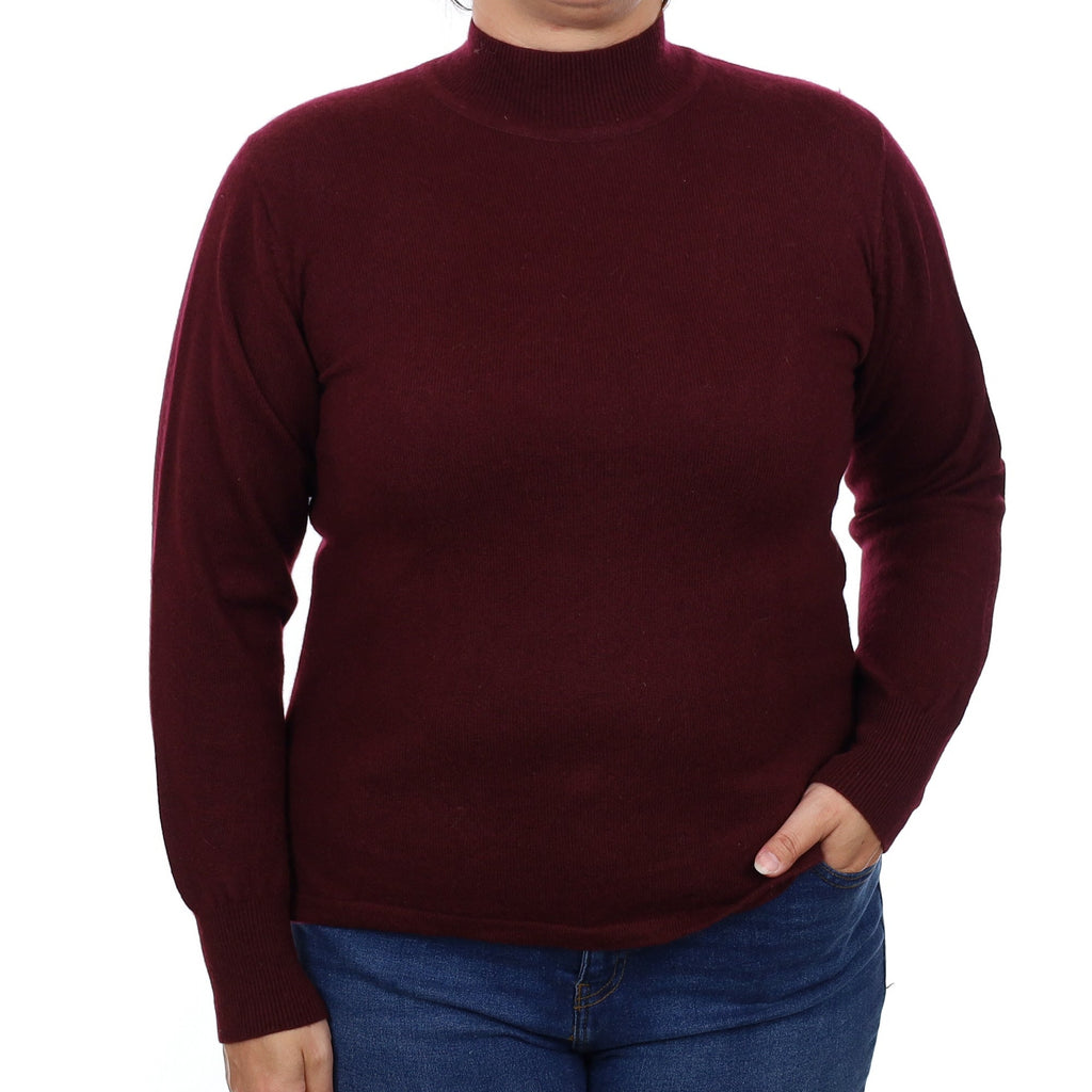Mulberry Purple Cashmere Turtleneck Jumper Large