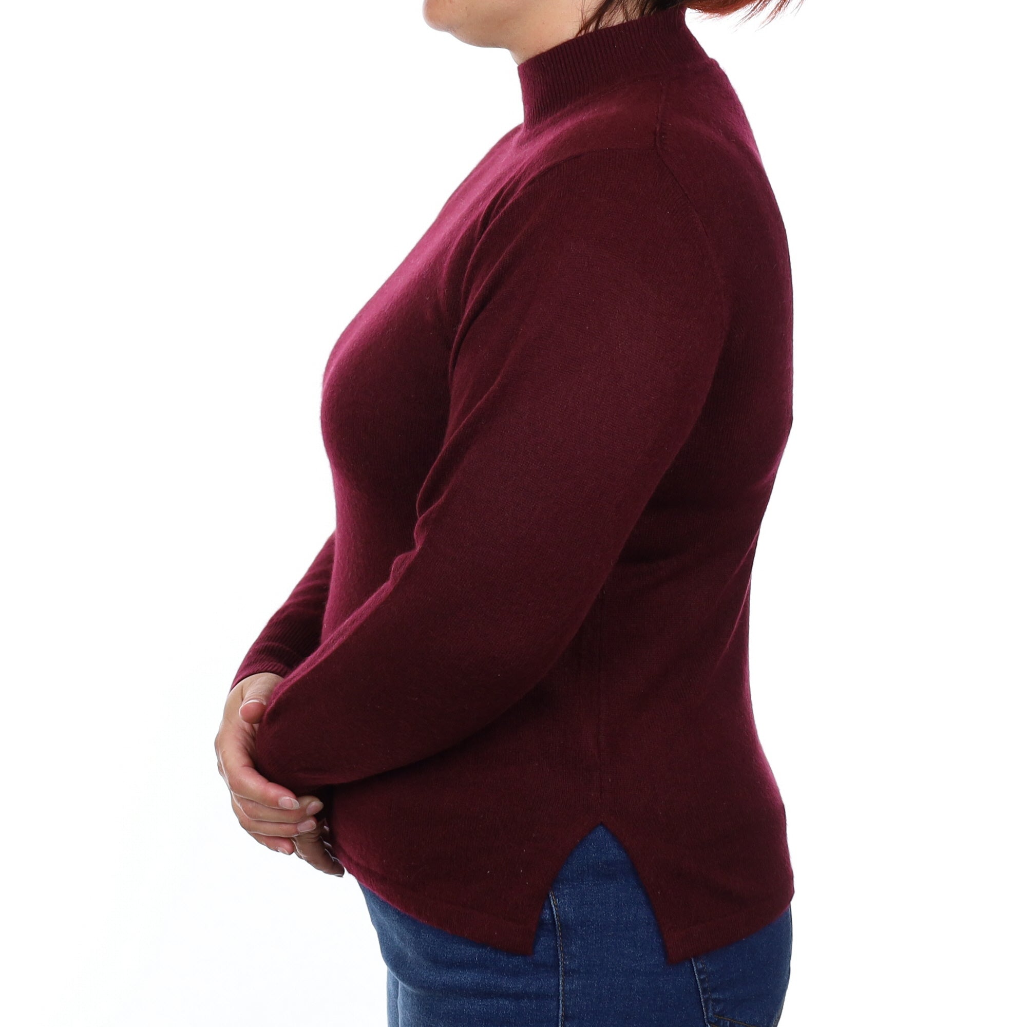 Mulberry Purple Cashmere Turtleneck Jumper Large