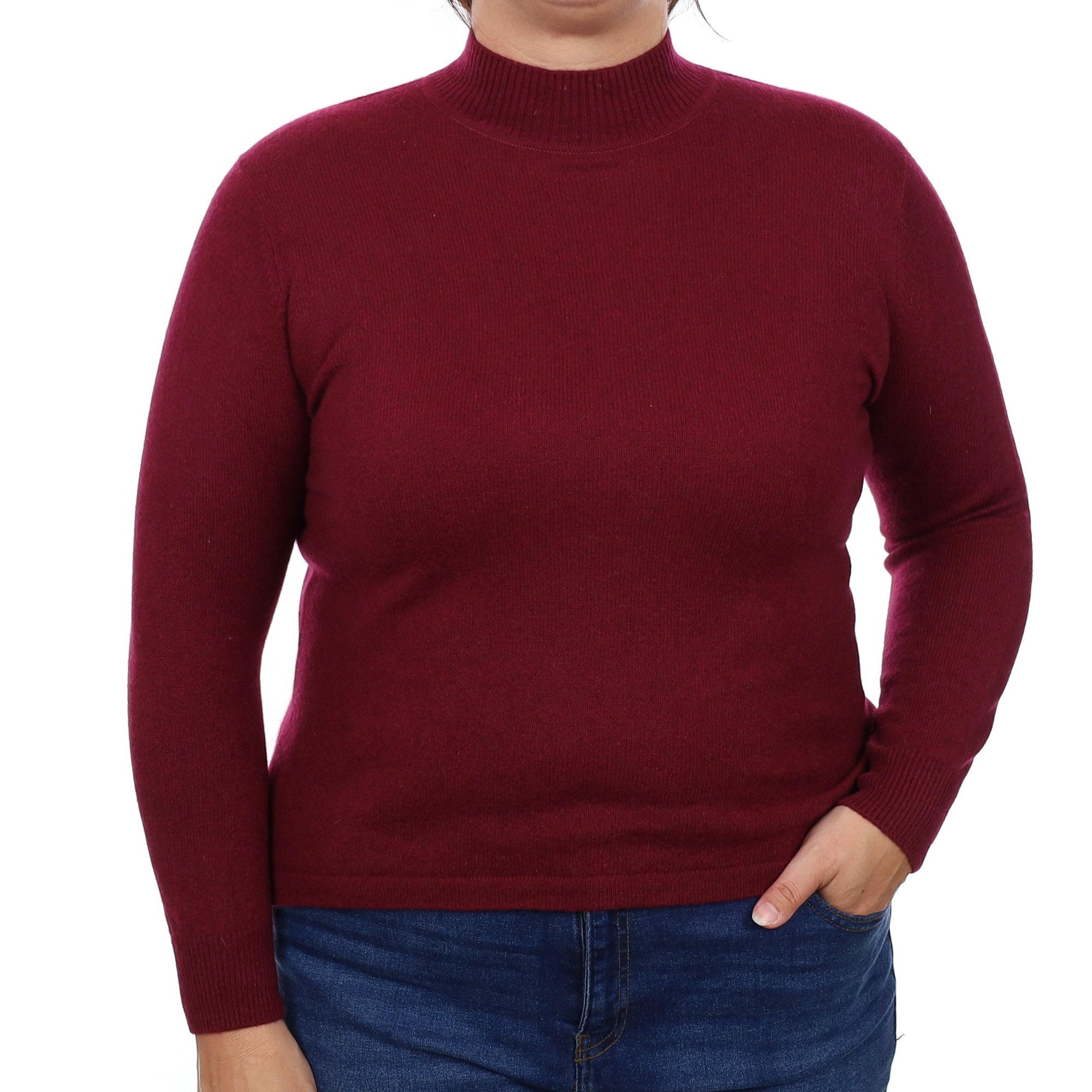 Mulberry Red Cashmere Turtle Neck Jumper Large