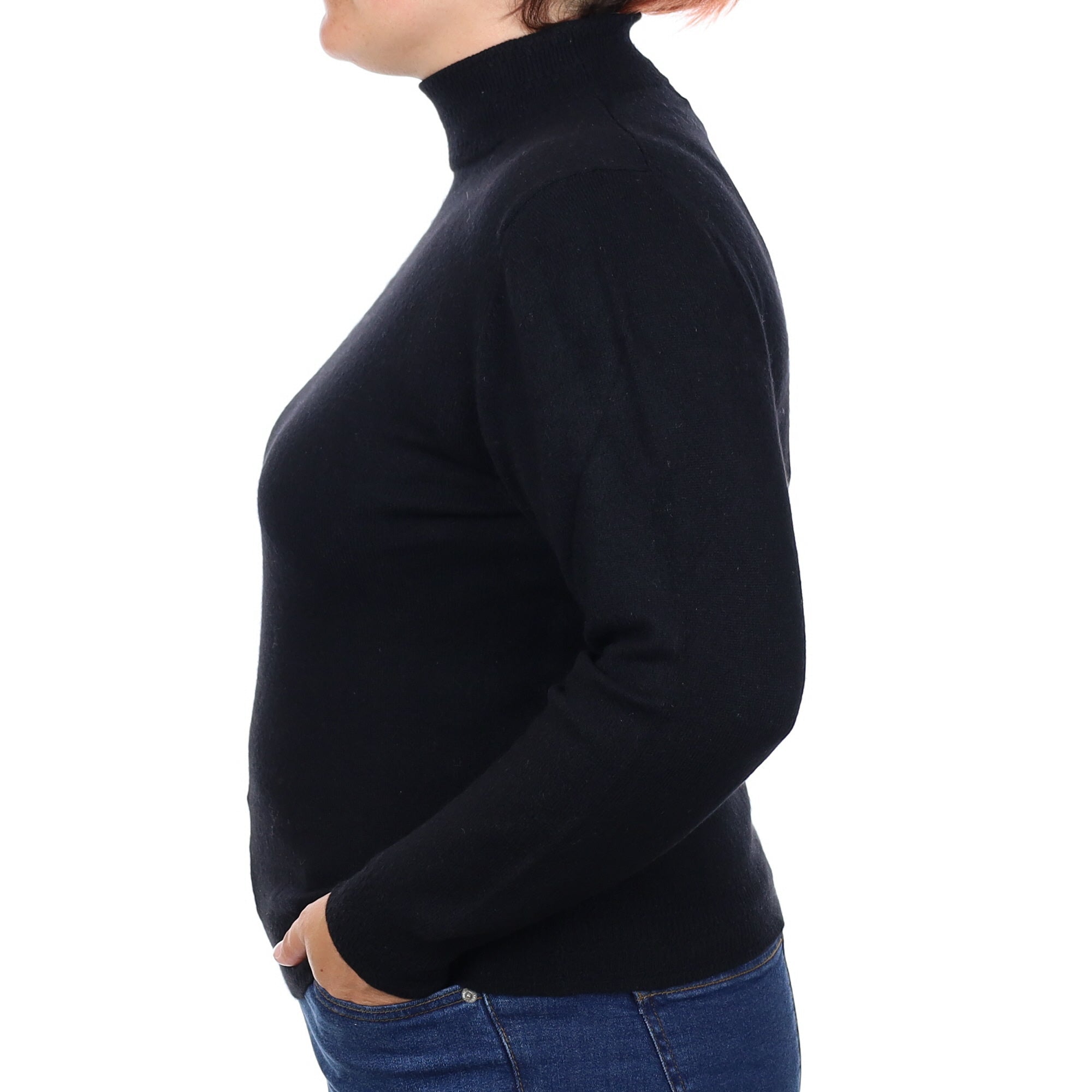 Black Cashmere Turtleneck Jumper Large