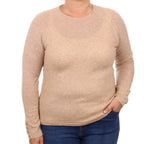 Caramel Marl Cashmere Crew Neck Jumper Large