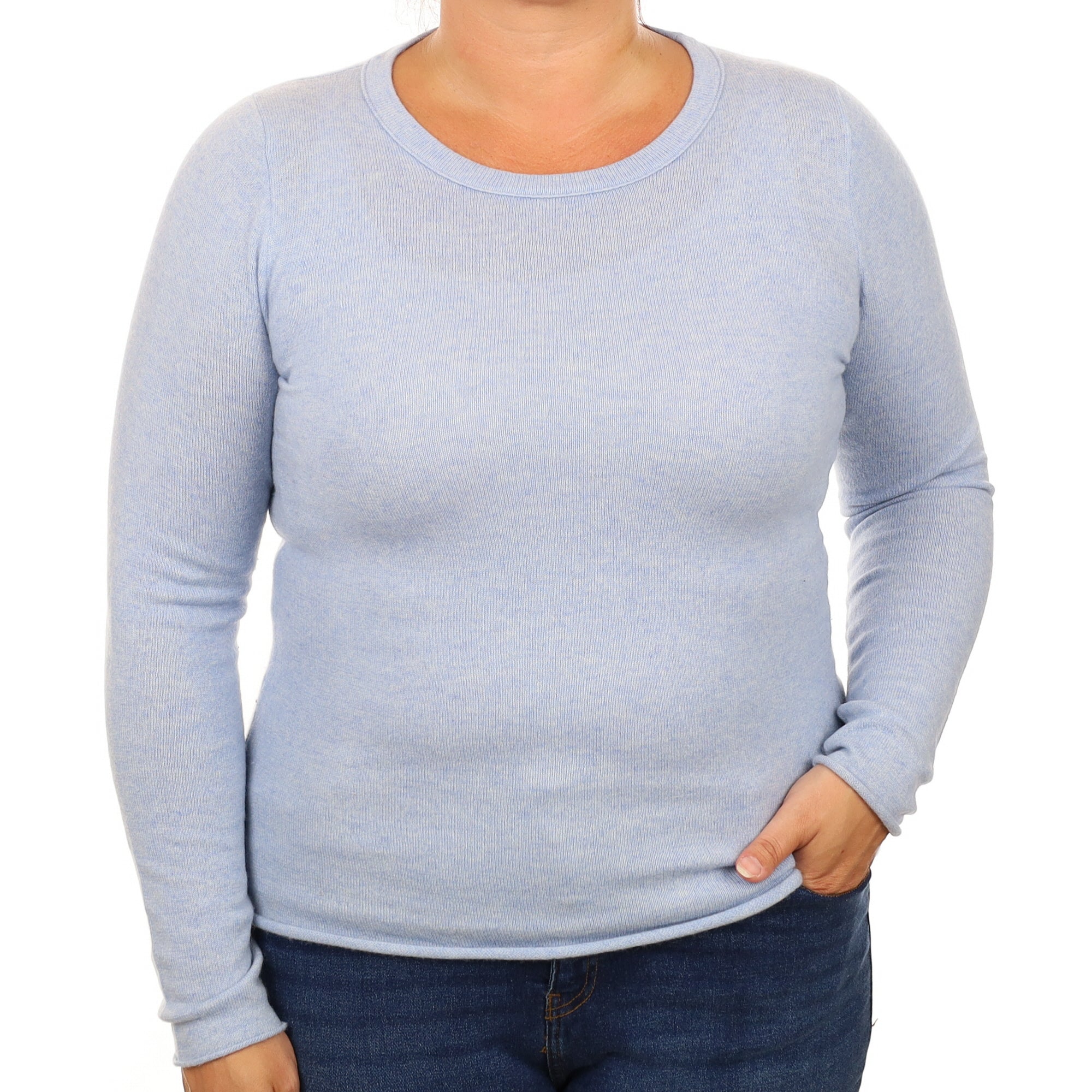 Sky Blue Cashmere Crew Neck Jumper Large