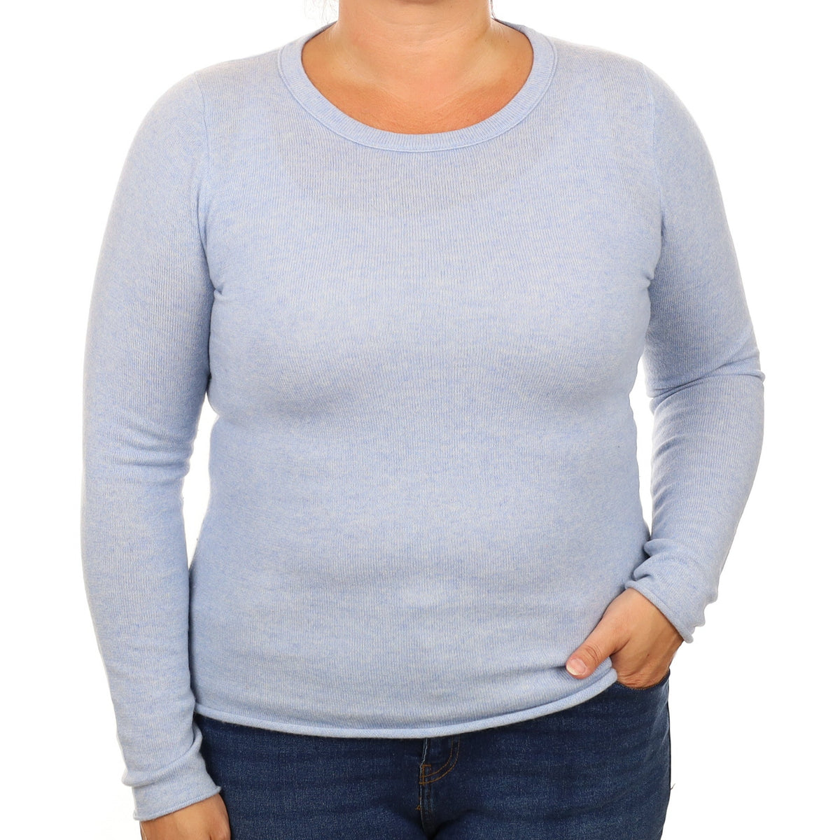 Sky Blue Cashmere Crew Neck Jumper Large