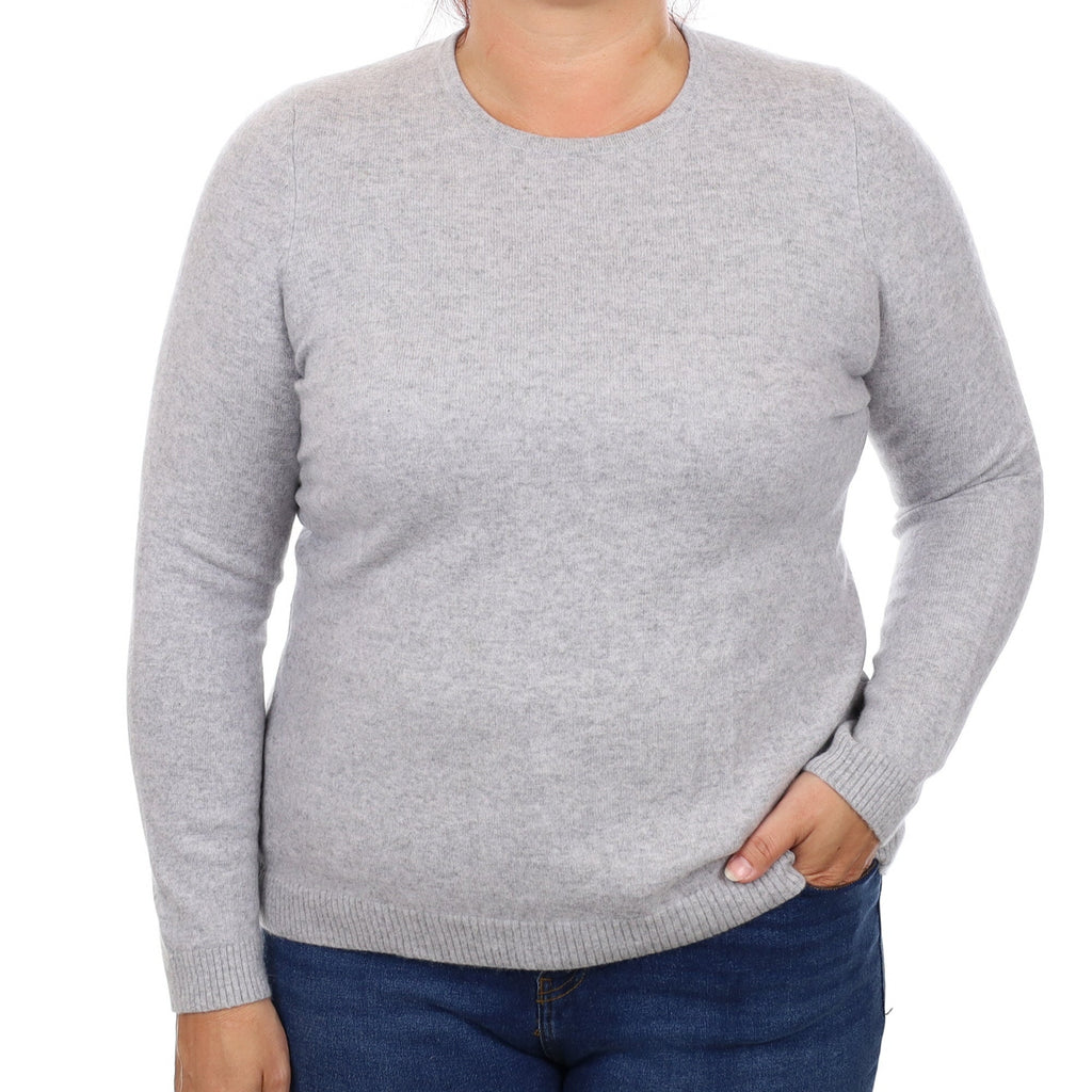 Smoke Grey Cashmere Crew Neck Jumper Large