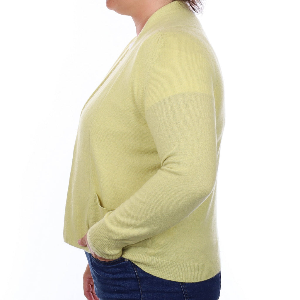 Pistachio Green Edge to Edge Cashmere Cardigan Large