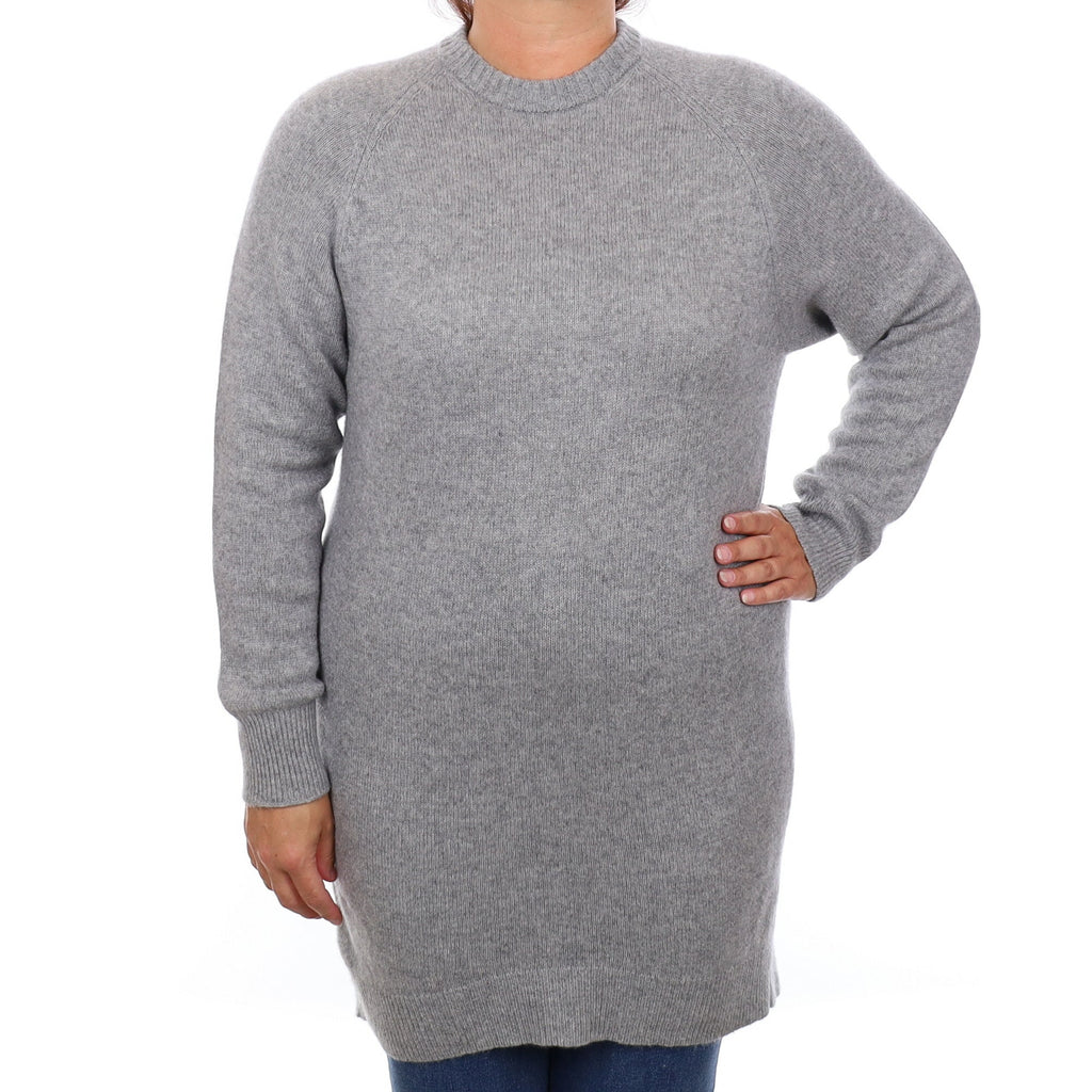 Smoke Grey Cashmere Crew Neck Tunic Large