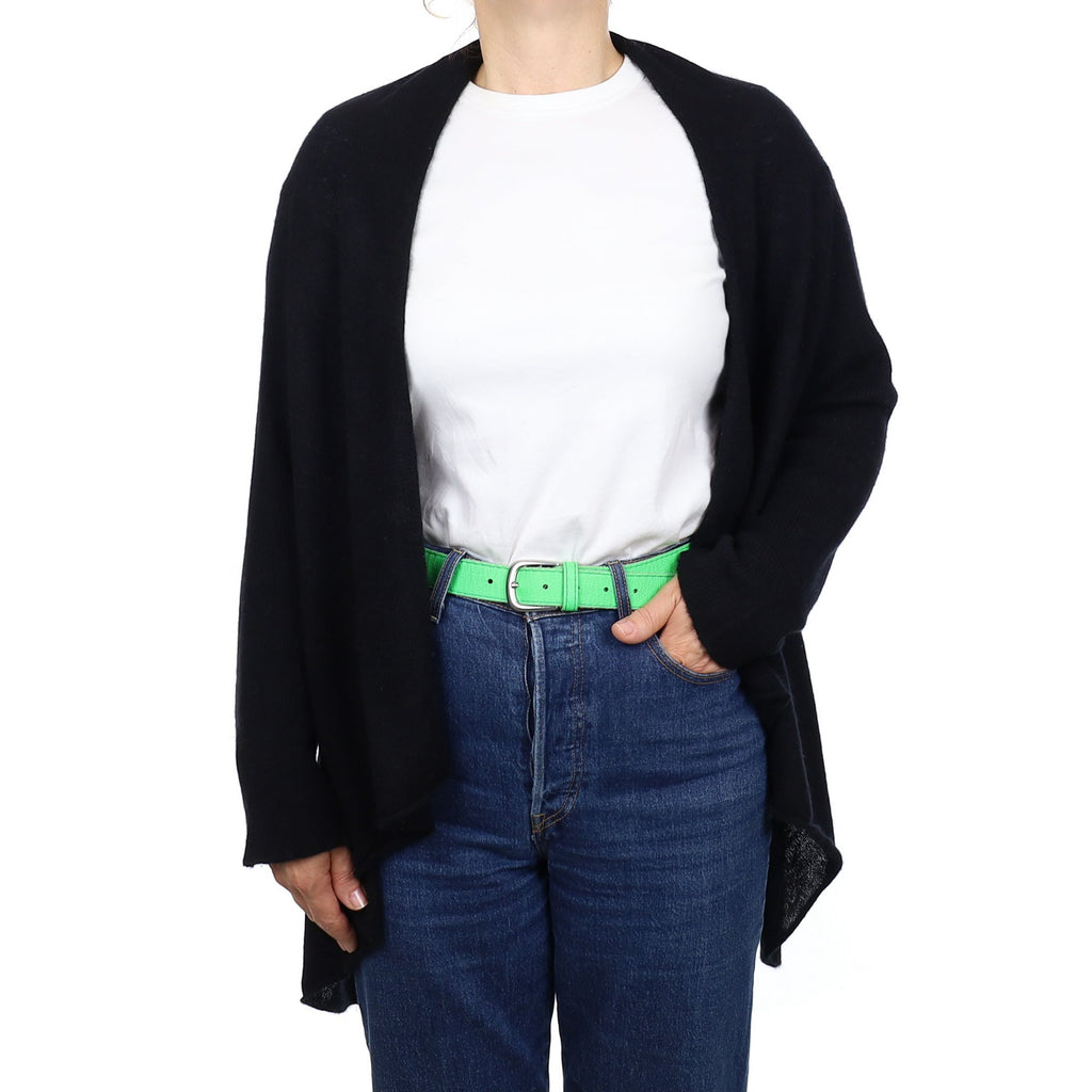 Black Cashmere Waterfall Cardigan Medium
