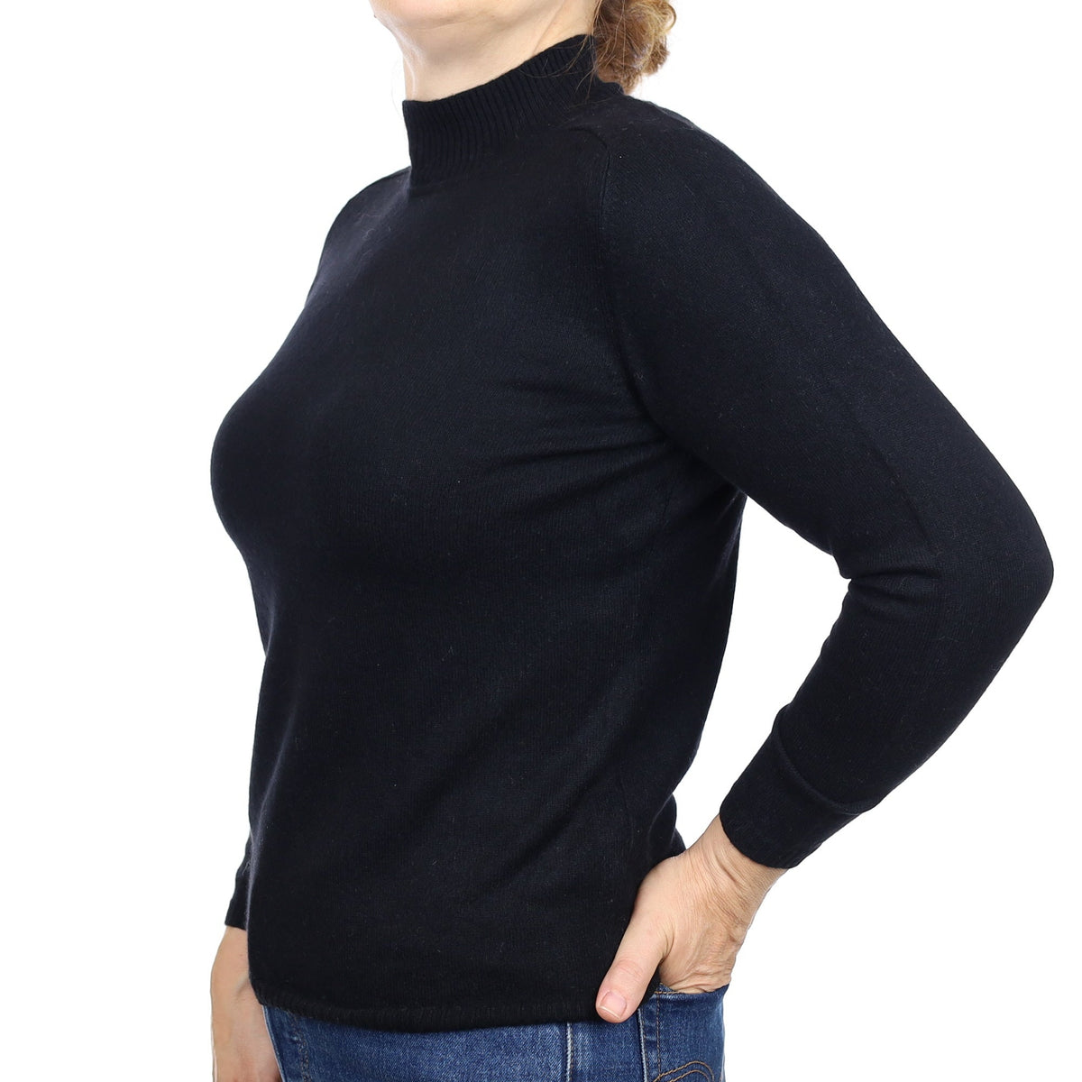Black Cashmere Turtleneck Jumper Medium