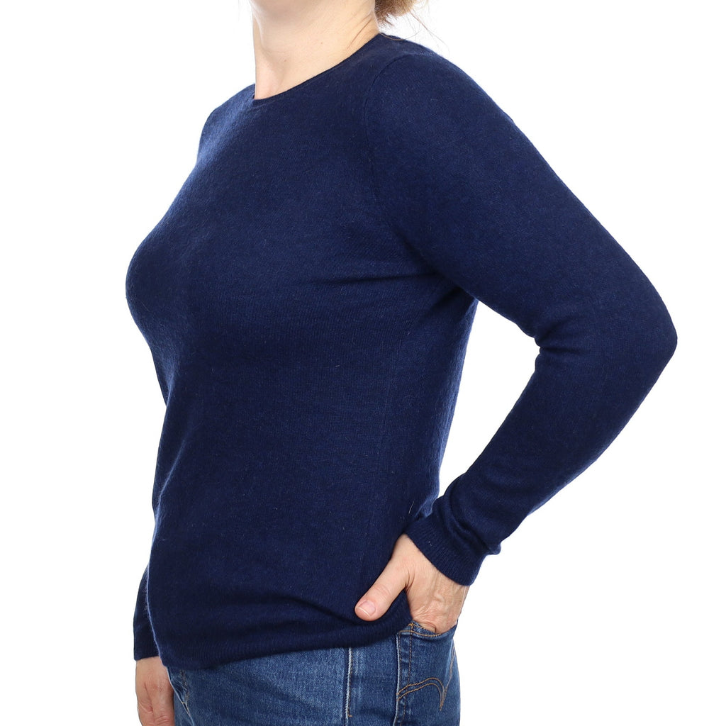 Navy Cashmere Crew Neck Jumper Medium