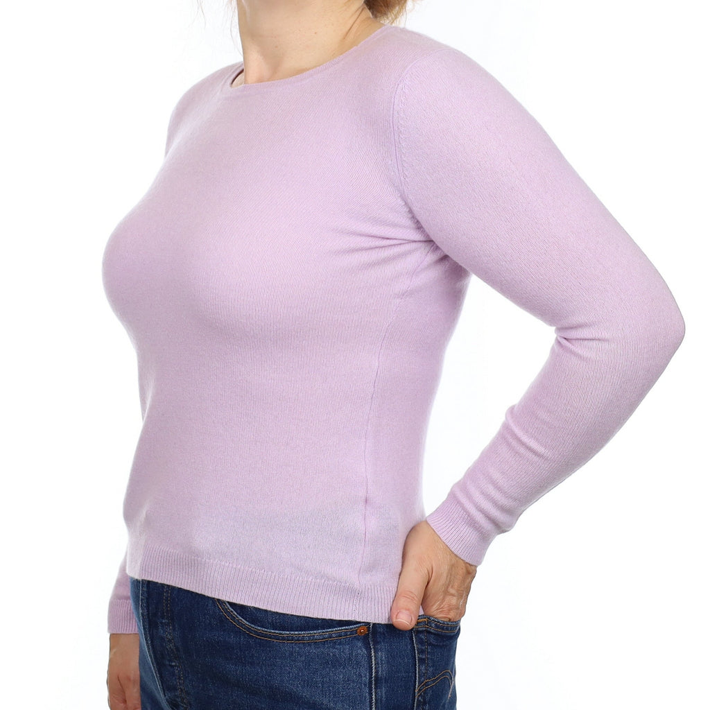 Lavender Purple Cashmere Crew Neck Jumper Medium