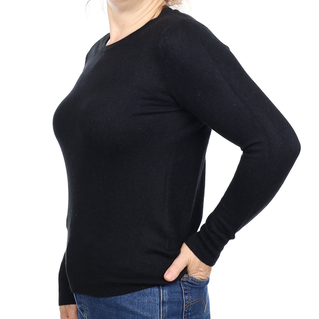 Black Cashmere Crew Neck Jumper Medium