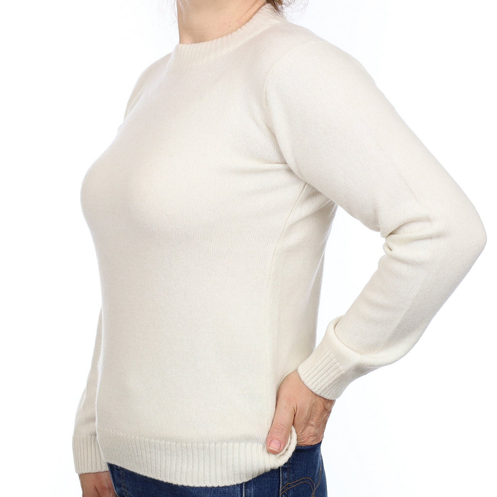 Brand New Scottish Ivory Cashmere Crew Neck Jumper Medium