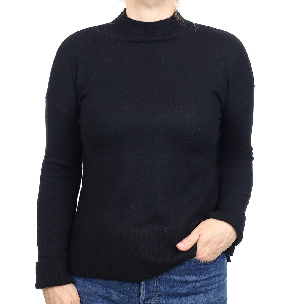 Black Cashmere Turtleneck Jumper Medium
