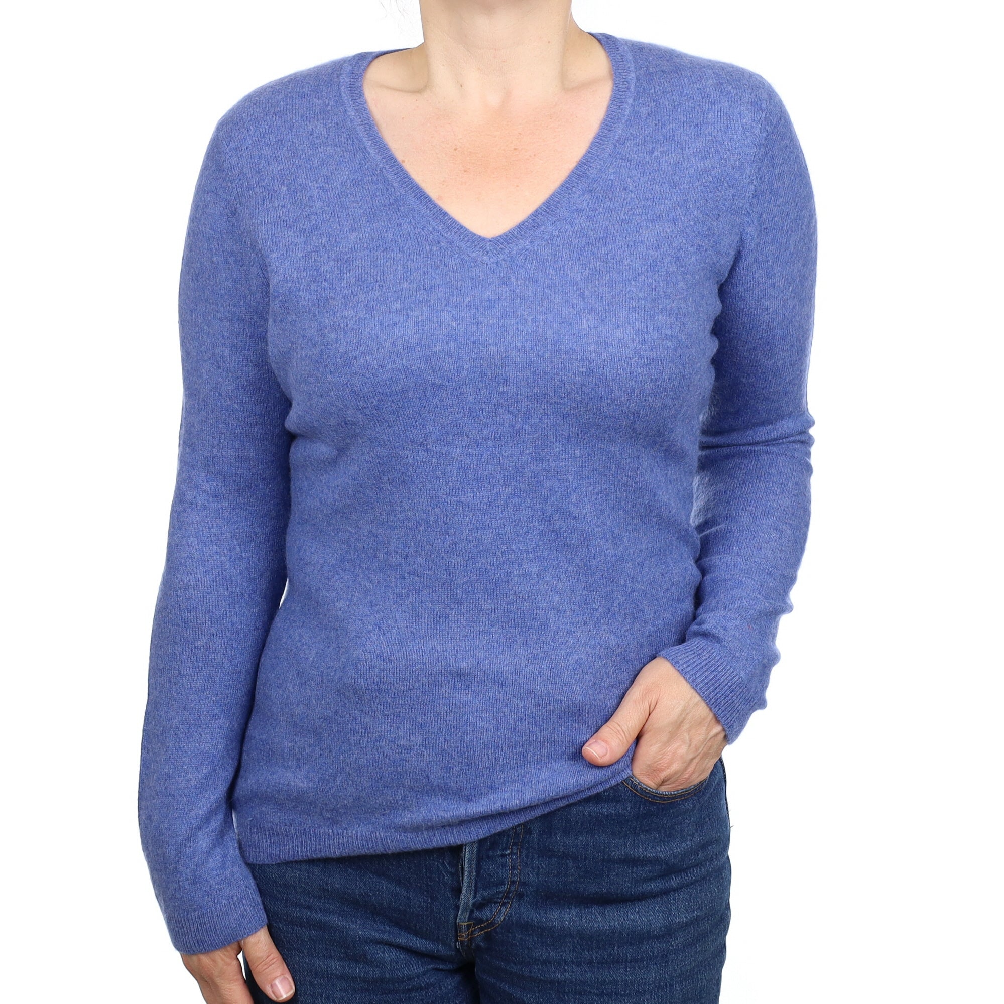 Baltic Blue Cashmere Crew Neck Jumper Medium
